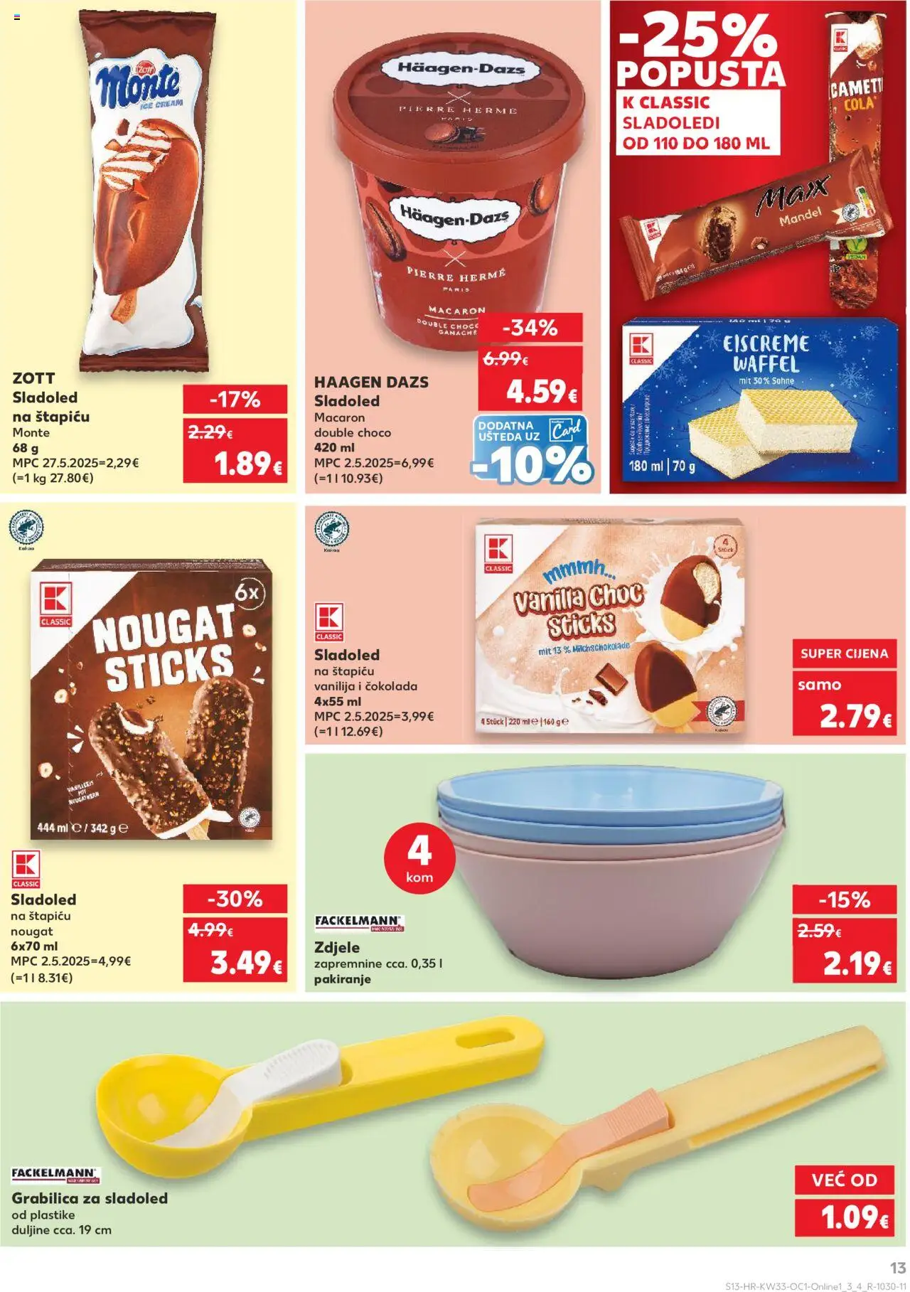 Kaufland katalog | vrijedi od 13.08.2025 | Stranica: 13 | Proizvodi: Čokolada, Sladoled, Grabilica
