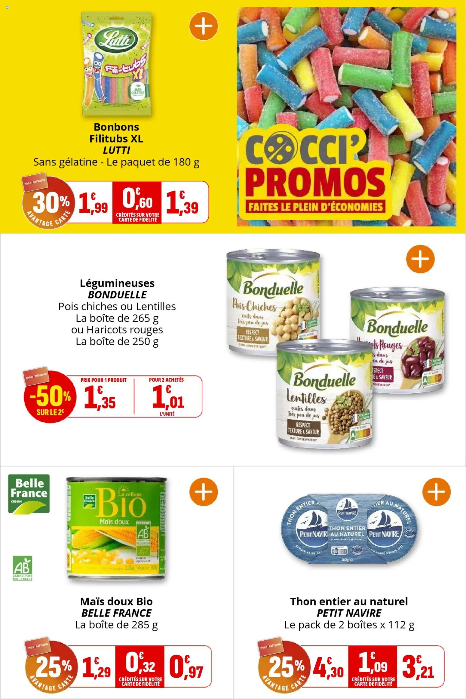 {H1} | Page: 22 | Produits: Mais, Haricots rouges, Jus, Bonbons