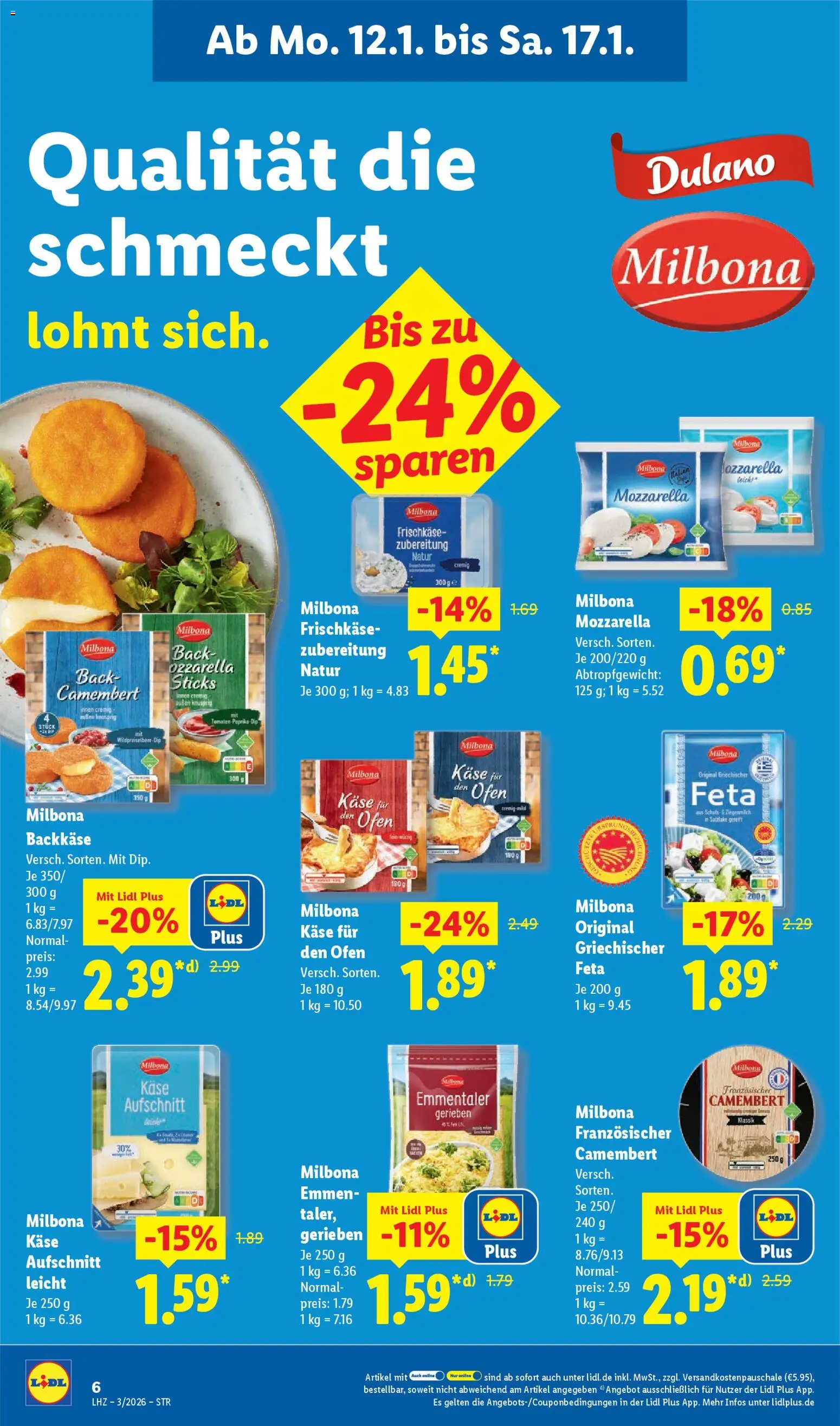 Lidl Prospekt Traunreut – gültig ab 12.01.2026 | Seite: 20 | Produkte: Ofen, Feta, Mozzarella, Frischkase