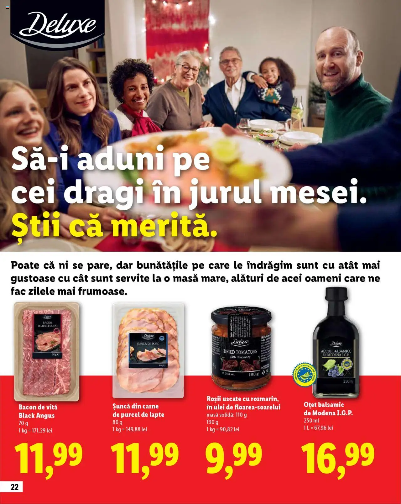 Noul catalog Lidl – valabil de la 23.10.2025 | Pagină: 22 | Produse: Masă, Bacon, Ulei, Oțet