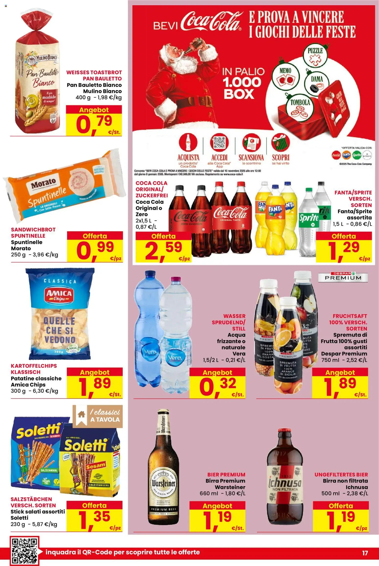Volantino Despar del 16.12.2025 | Pagina: 17 | Prodotti: Latte, The, Fanta, Coca Cola
