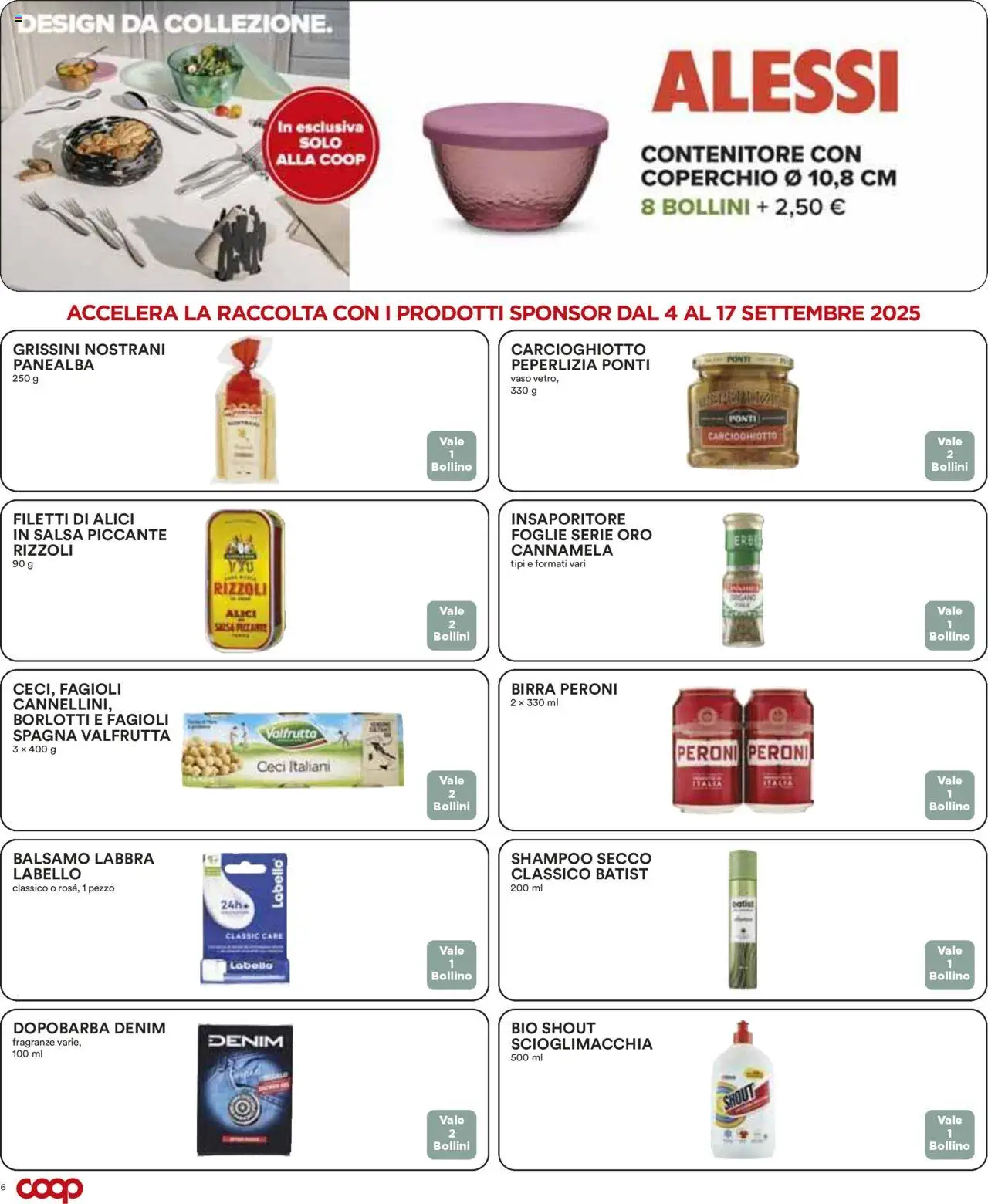 Volantino COOP del 04.09.2025 | Pagina: 6 | Prodotti: Balsamo, Ceci, Alici, Vaso