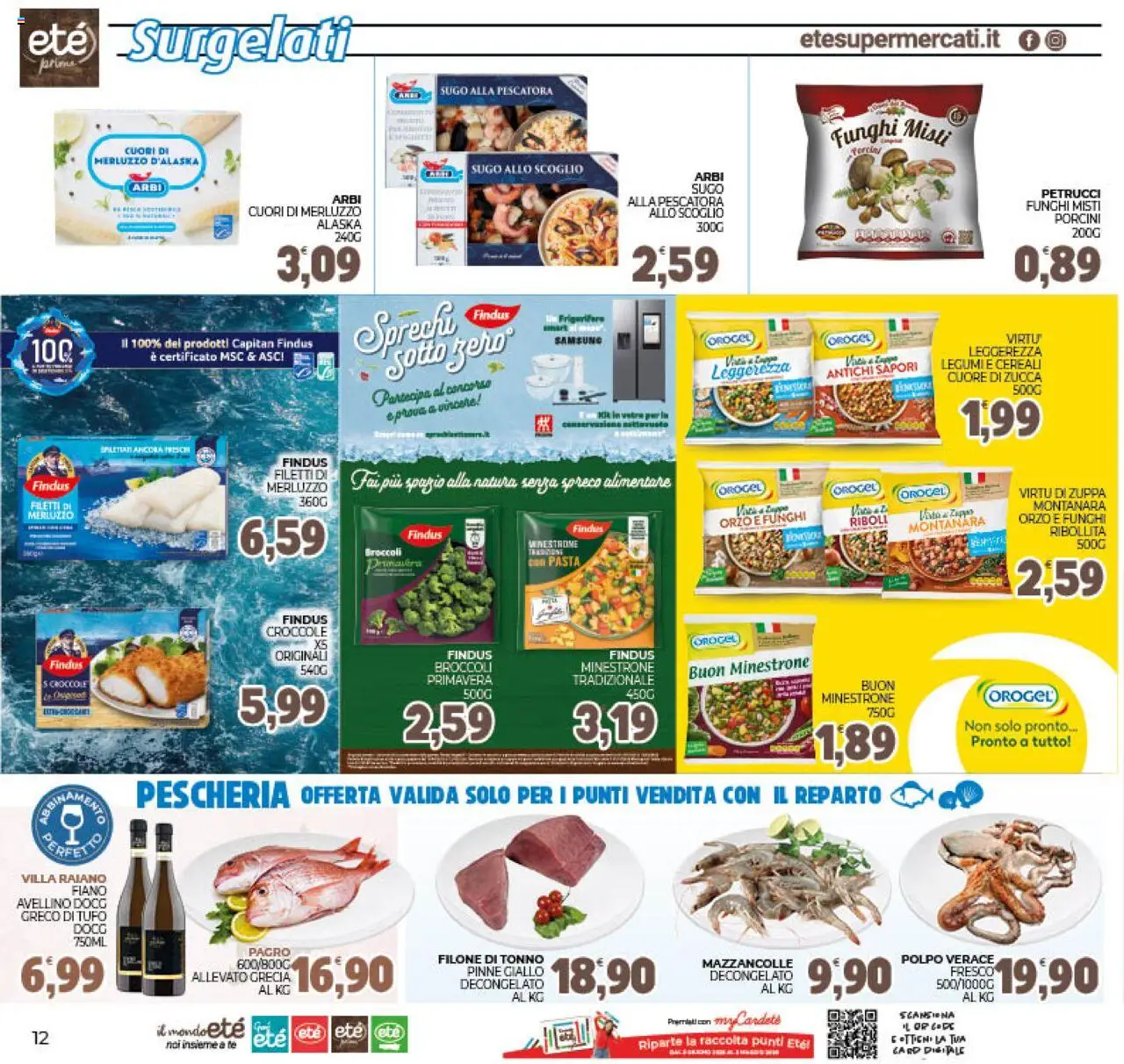 Volantino Eté del 21.10.2025 | Pagina: 12 | Prodotti: Minestrone, Merluzzo, Pasta, Broccoli