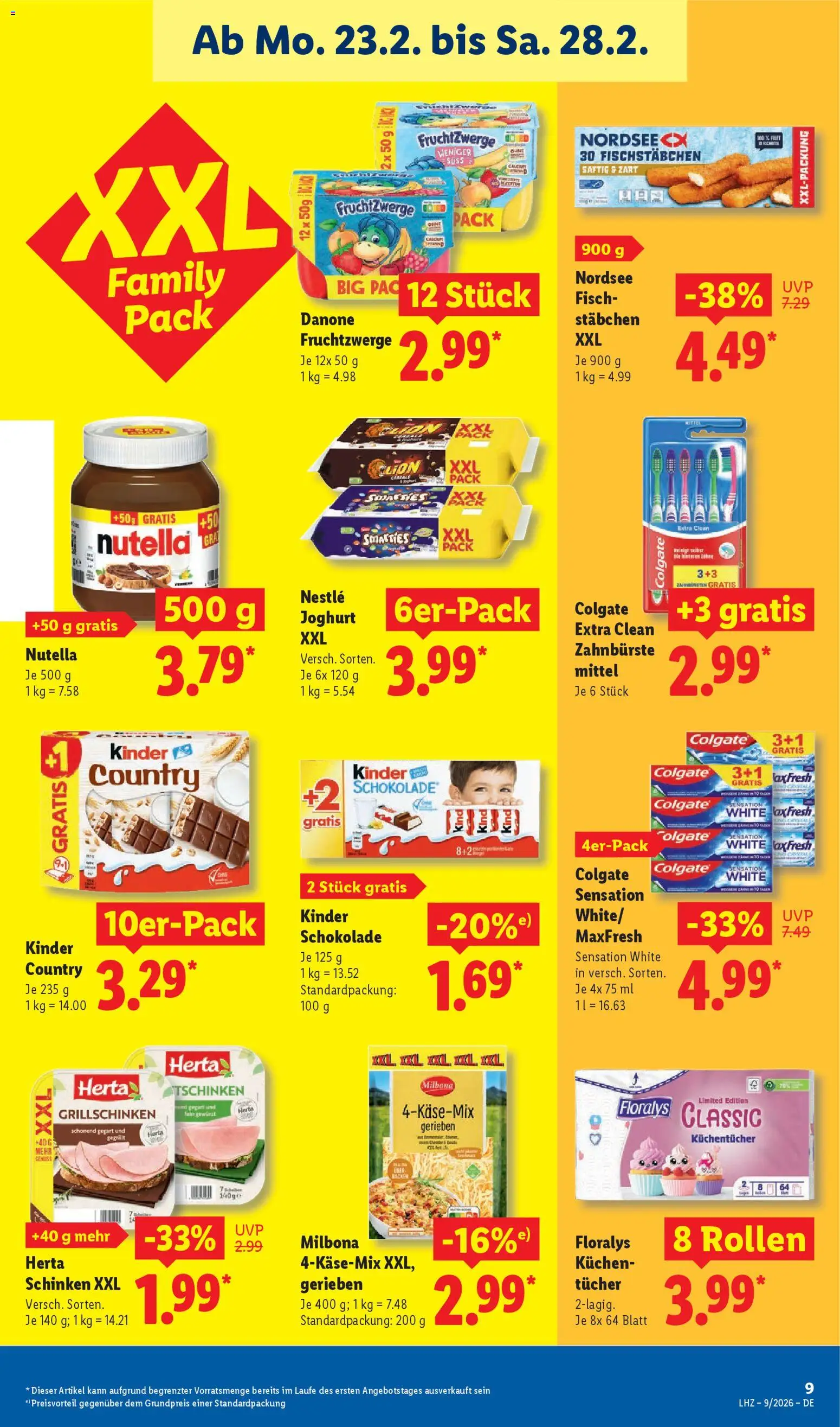 Lidl Prospekt Bestwig – gültig ab 23.02.2026 | Seite: 15 | Produkte: Kinder schokolade, Joghurt, Fruchtzwerge, Smarties