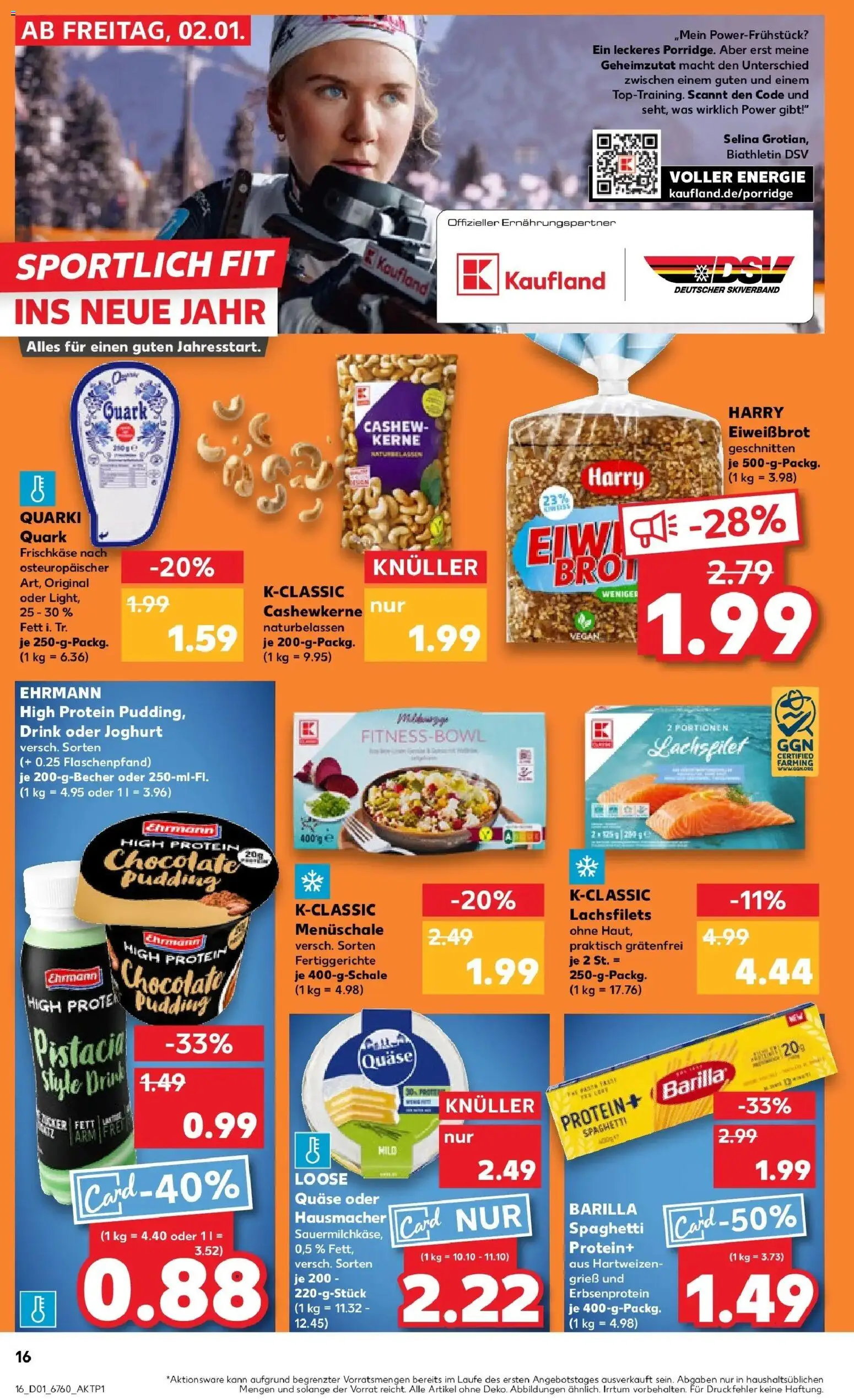 Kaufland prospekt Bamberg	 – gültig ab 05.01.2026 | Seite: 16 | Produkte: Quark, Barilla, Pudding, Frischkase