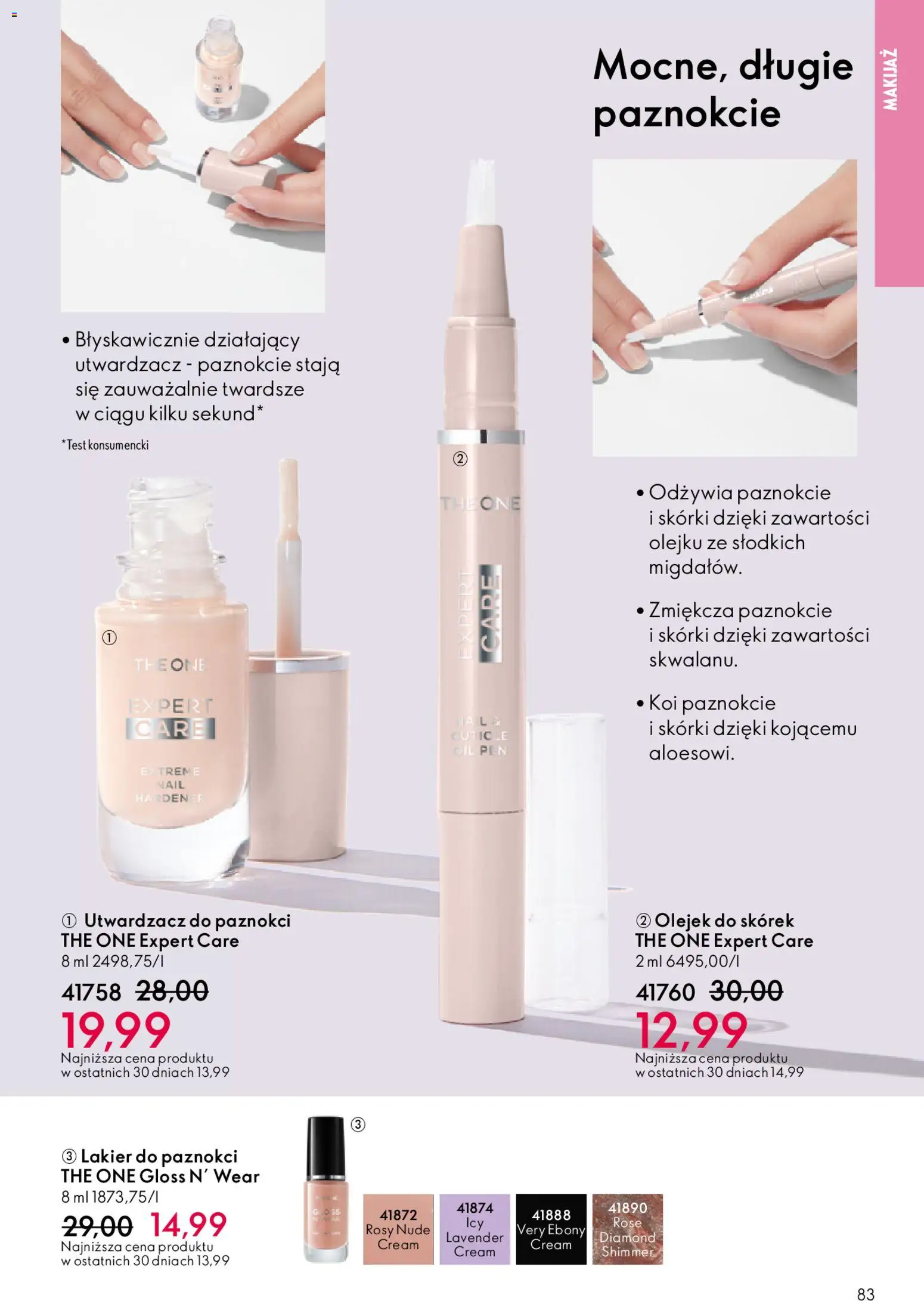 Oriflame Katalog 17 2025 od 03.12.2025 | Strona: 83 | Produkty: Utwardzacz do paznokci, Makijaż, Lakier do paznokci