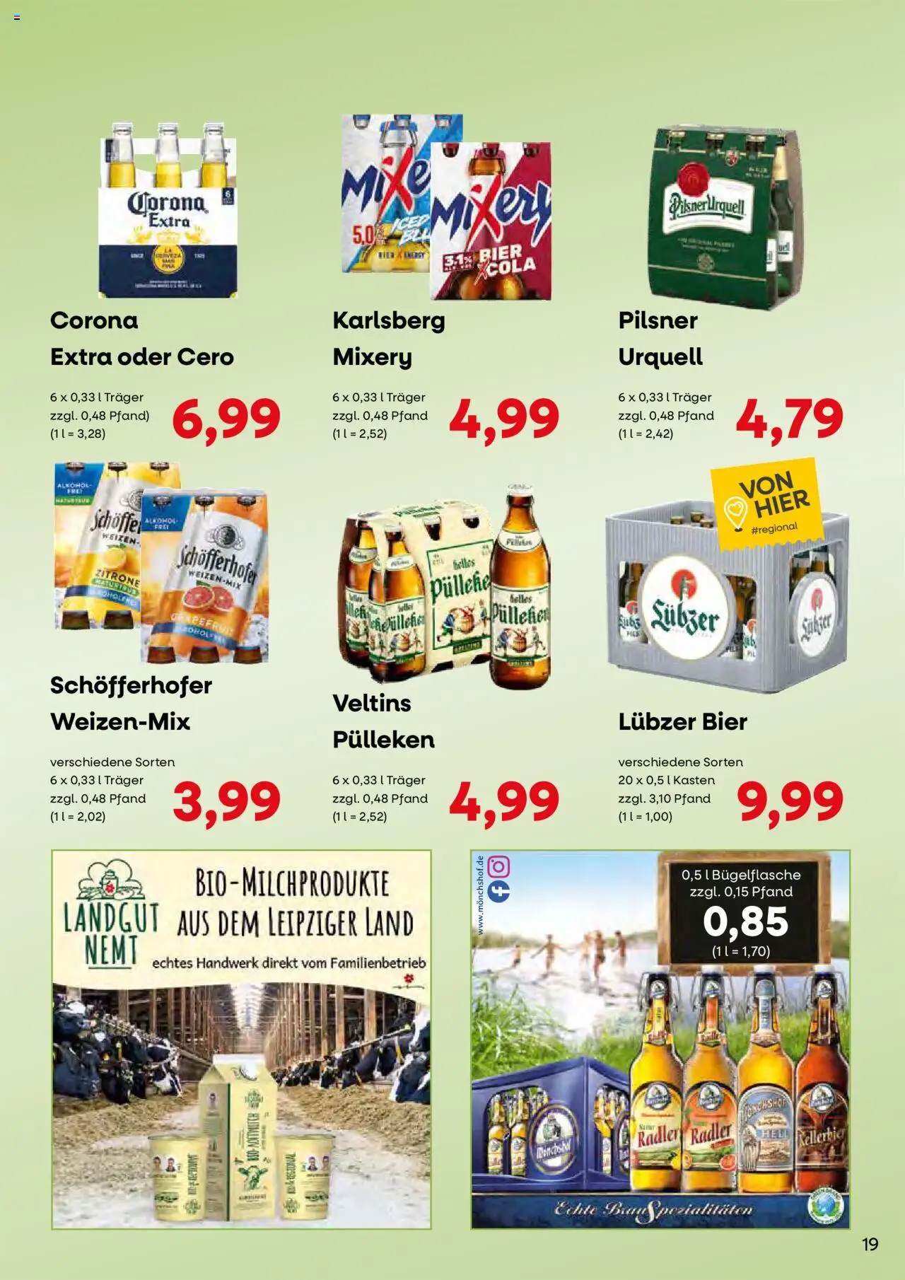 KONSUM Leipzig - Nah. Frisch. Freundlich. - gültig ab dem 28.07.2025 | Seite: 19 | Produkte: Bier, Radler, Zitrone, Lubzer