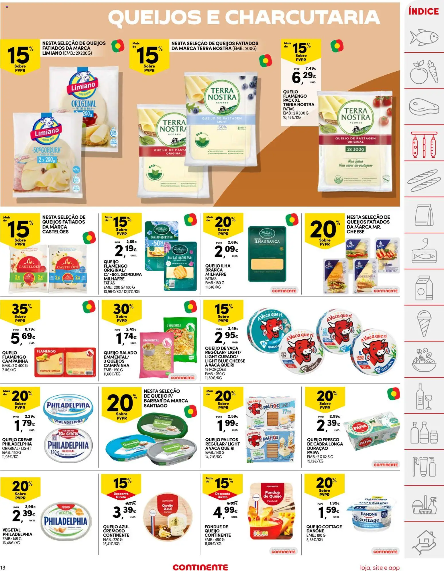 Continente folheto │ válido de 07.04.2026 | Página: 13 | Produtos: Queijo creme, Cheddar, Creme, Proteina