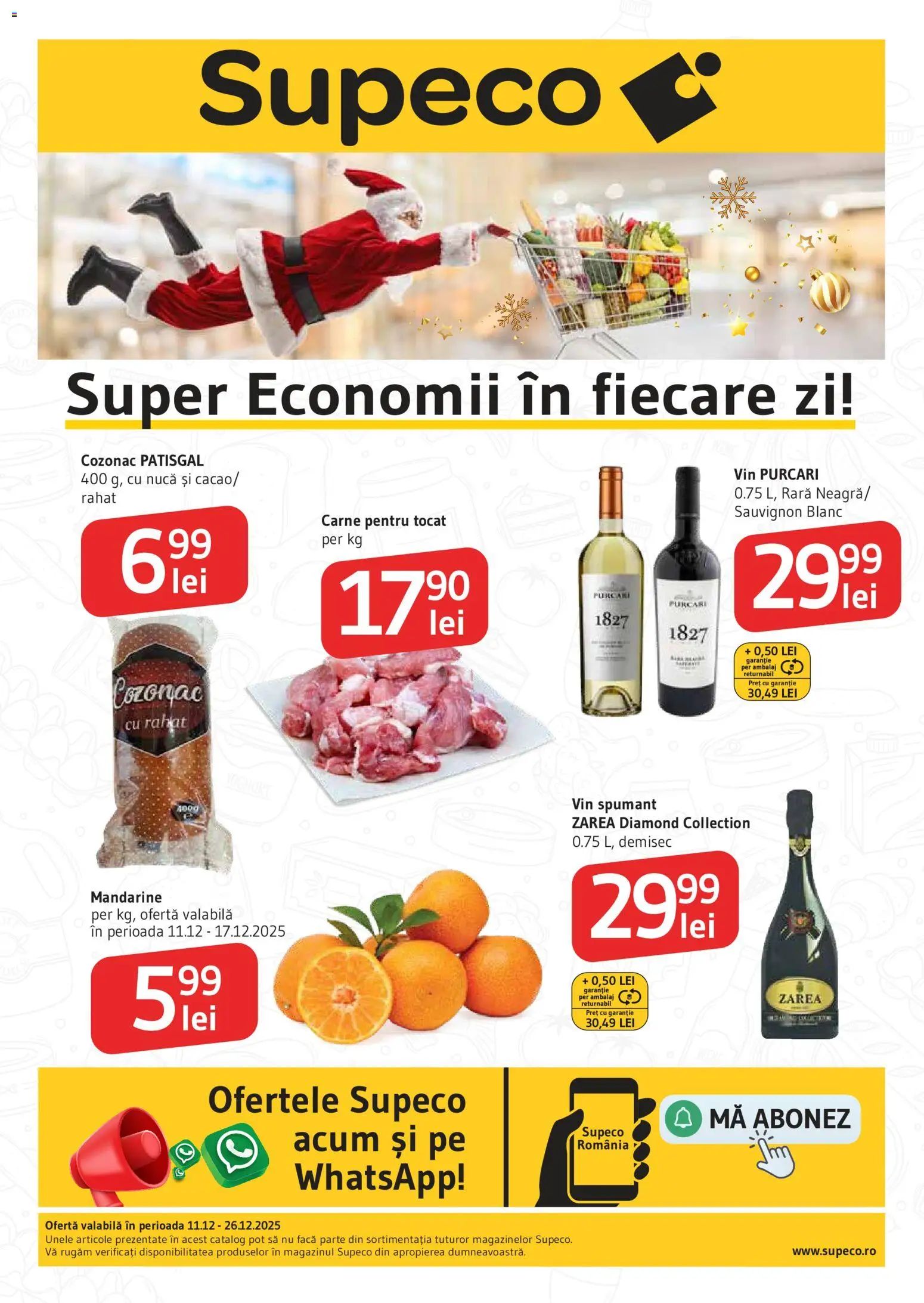 Noul catalog Supeco – valabil de la 11.12.2025 | Pagină: 1 | Produse: Vin, Mandarine