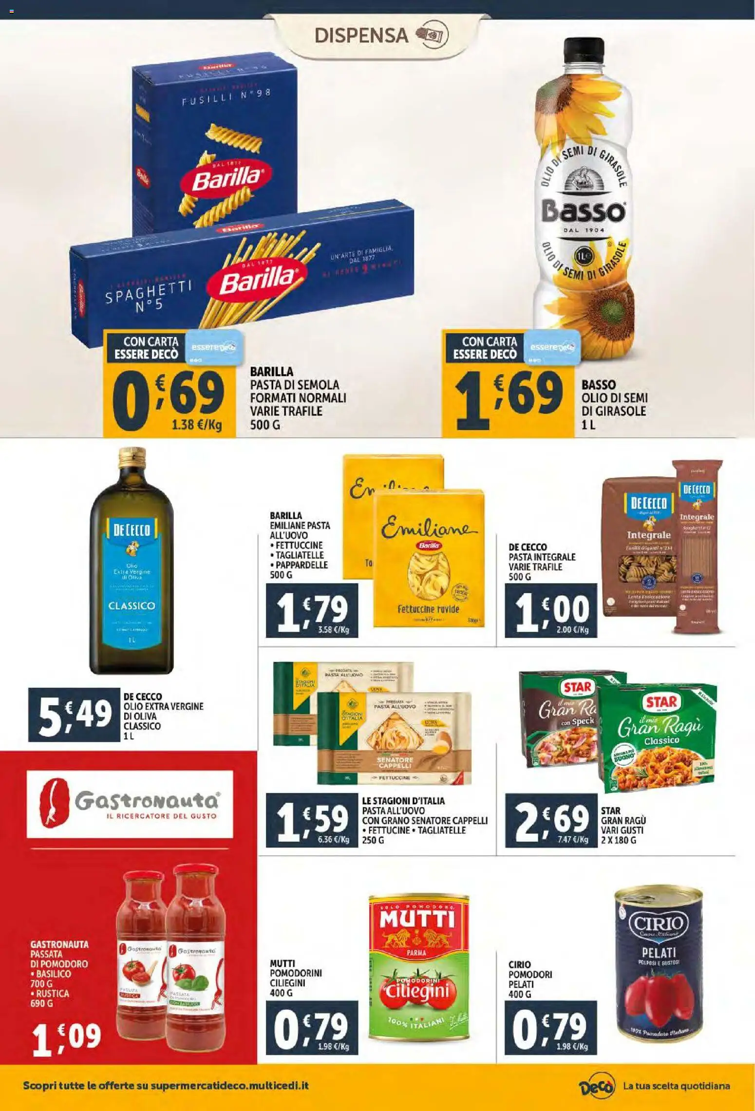 Volantino Decò del 20.01.2026 | Pagina: 14 | Prodotti: Ragú, Fusilli, Olio extra vergine, Fettuccine