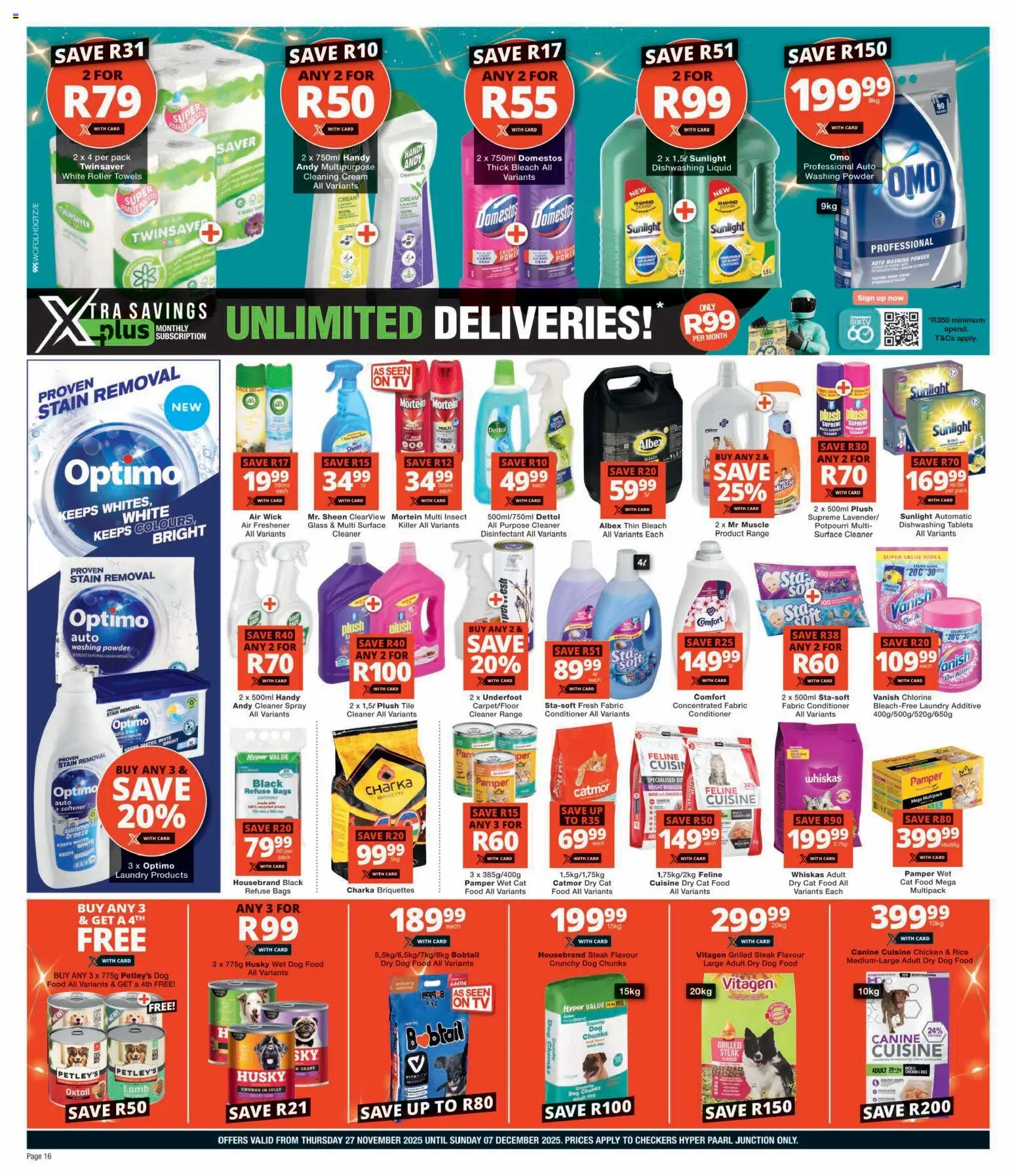 New Checkers catalogue – valid from 27.11.2025 | Page: 16 | Products: Steak, Disinfectant, Rice, Gravy