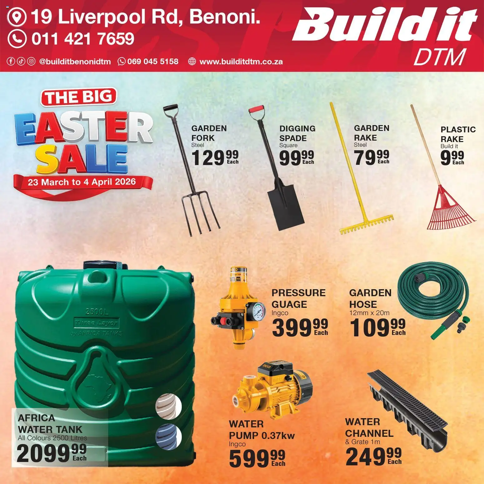 New Build It catalogue – valid from 23.03.2026 | Page: 9 | Products: Tank, Spade, Water