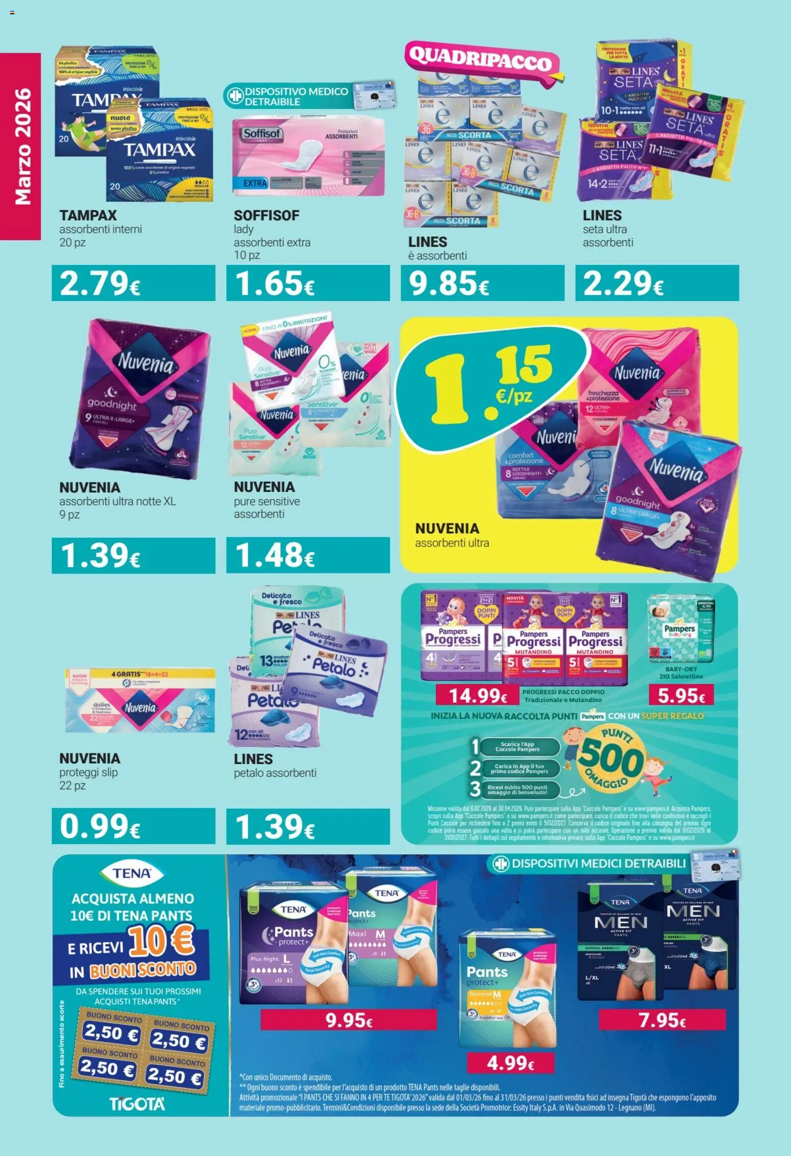 Volantino Tigotà del 01.03.2026 | Pagina: 14 | Prodotti: Proteggi slip, Tè, Slip, Pampers