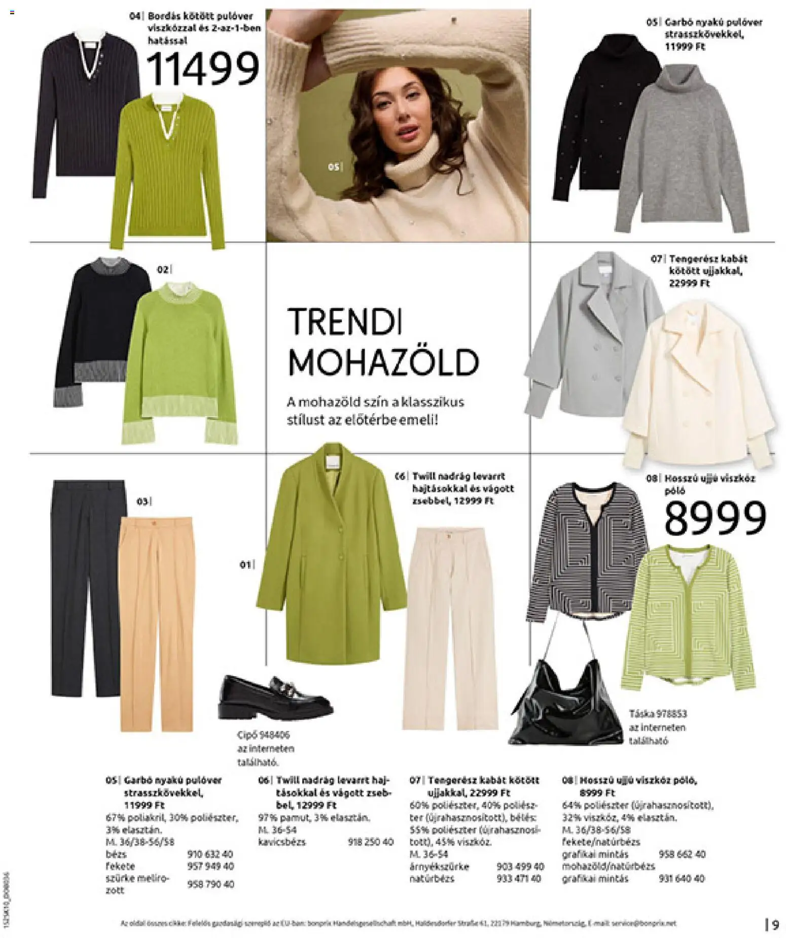 Bonprix akciós ujság - amely érvényes a következő dátumtól: 04.11.2025 | Oldal: 11 | Termékek: Garbó, Pulóver, Kabát, Nadrág