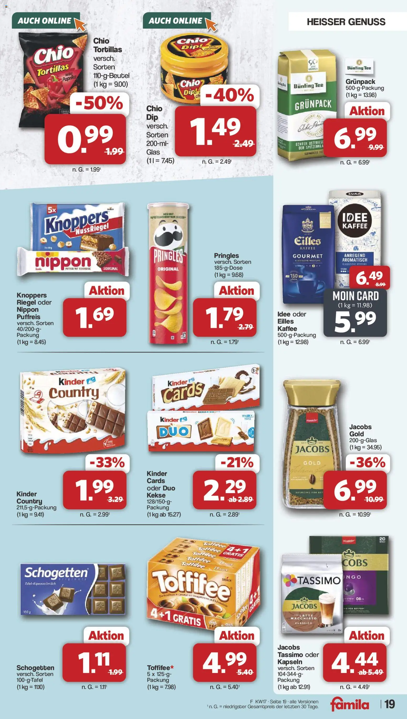 Famila Nordwest Prospekt 	 – gültig ab 20.04.2026 | Seite: 21 | Produkte: Eilles kaffee, Paprika, Knoppers, Chio tortillas
