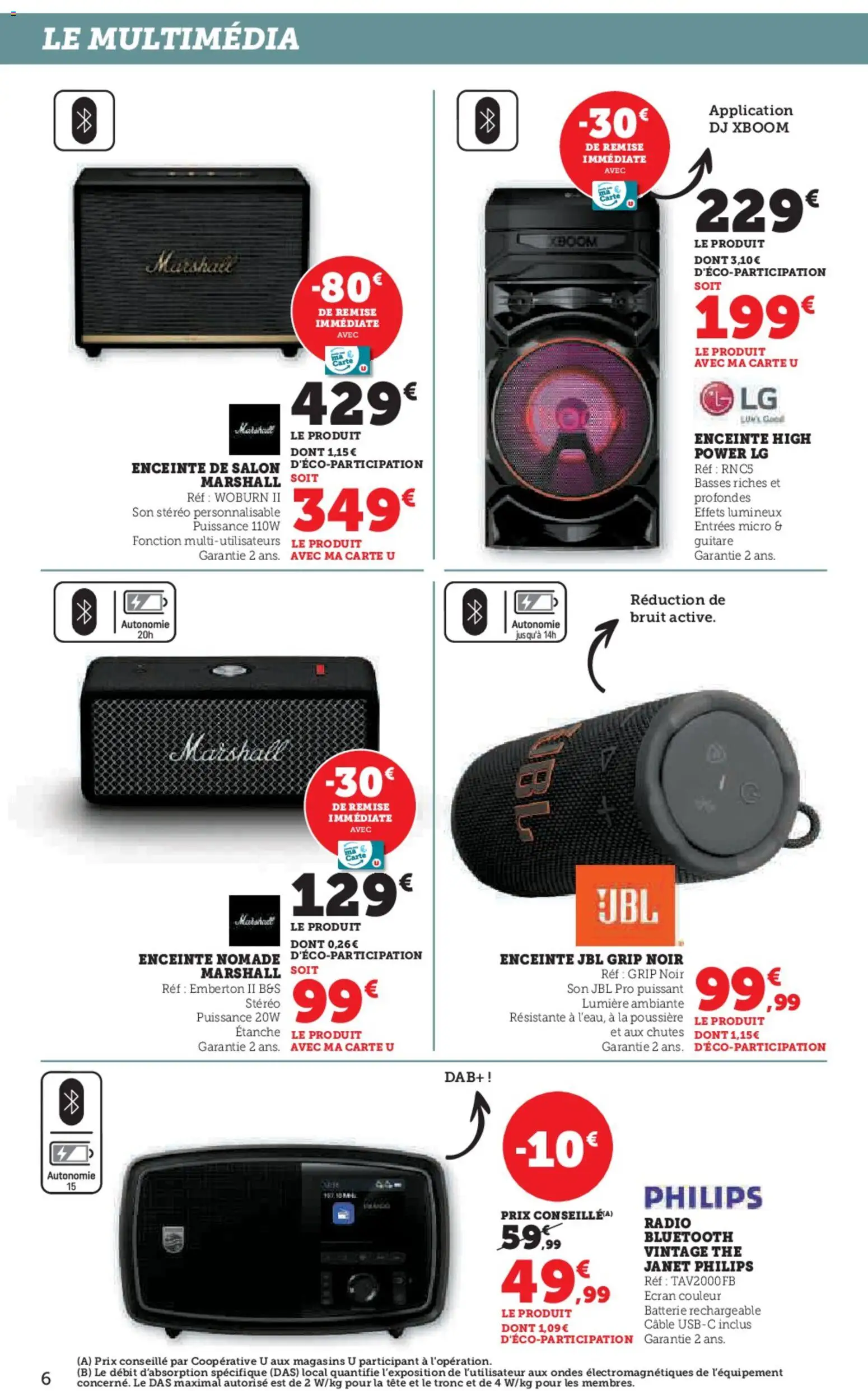 {H1} | Page: 6 | Produits: Radio, Enceinte, Guitare, Thé