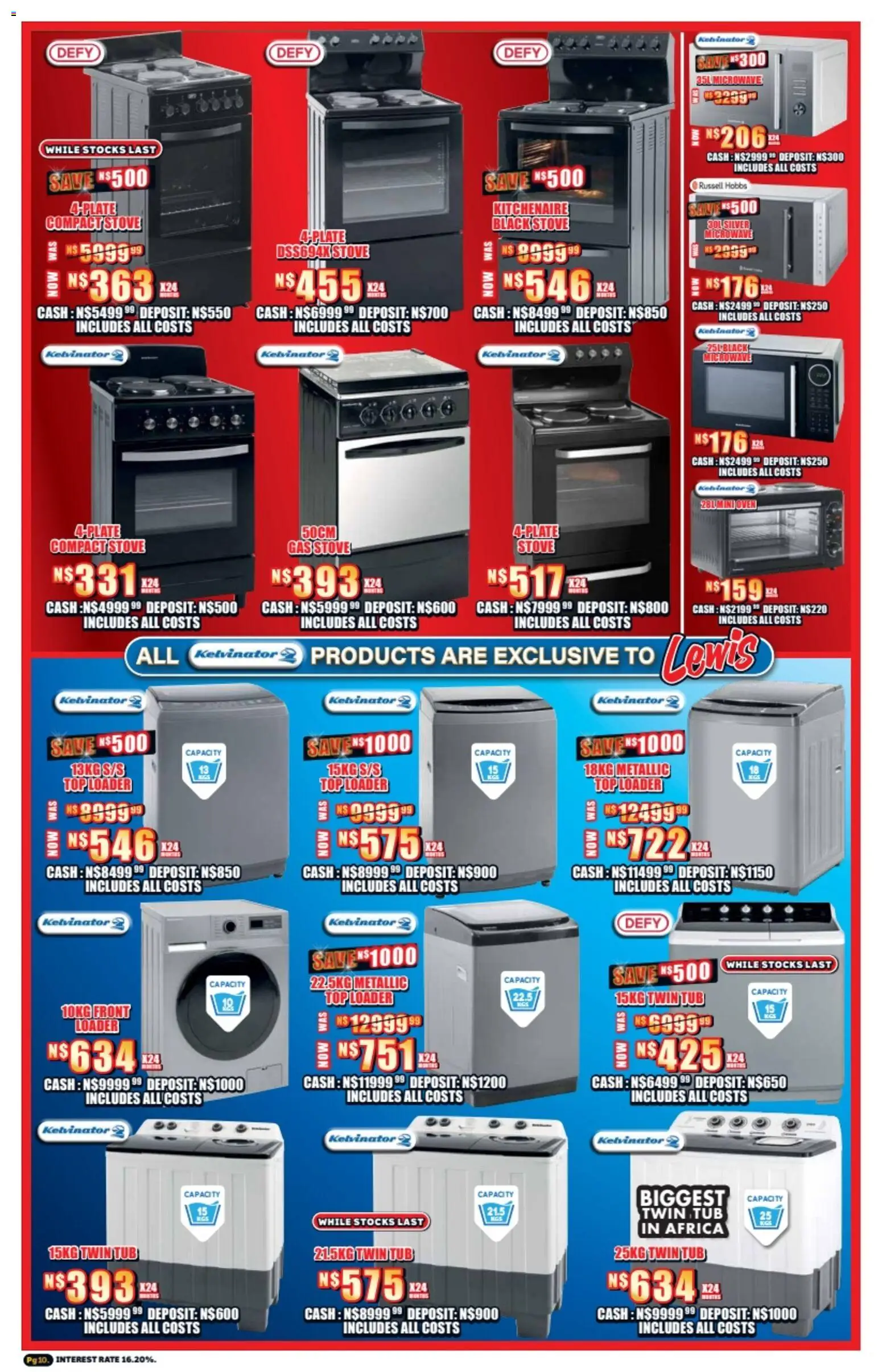 New Lewis Stores catalogue – valid from 23.02.2026 | Page: 10 | Products: Oven, Stove, Microwave, Gas stove