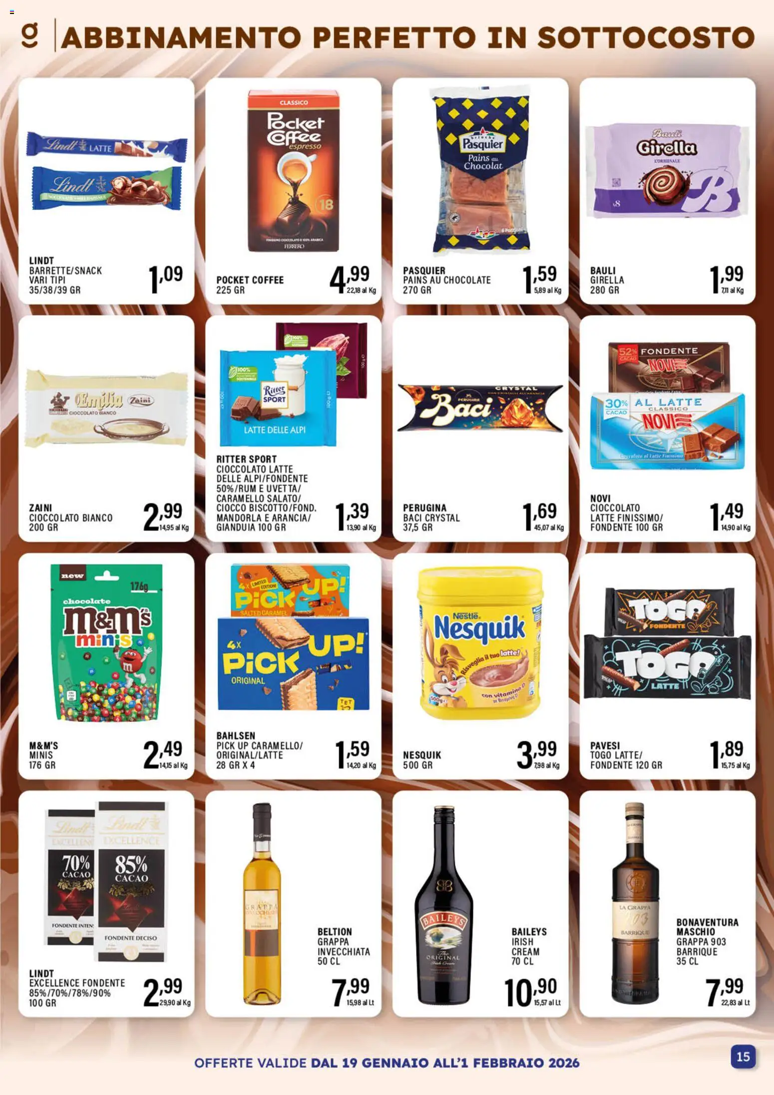 Volantino GECOP del 19.01.2026 | Pagina: 15 | Prodotti: Cioccolato, Latte, Cacao, Grappa