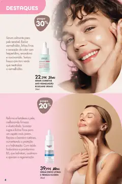 Pré-visualização SÉRUM CORRETOR ANTI-VERMELHIDÃO ROSELIANE URIAGE, Sérum calmante para pele sensível. Reduz vermelhidão, linhas finas e sensação de calor com hesperidina, enoxolona e niacinamida. Textura fresca com tom verde que neutraliza a vermelhidão. 30ml válido de 03.03.2026 | Página: 4 | Produtos: Corretor, Sérum