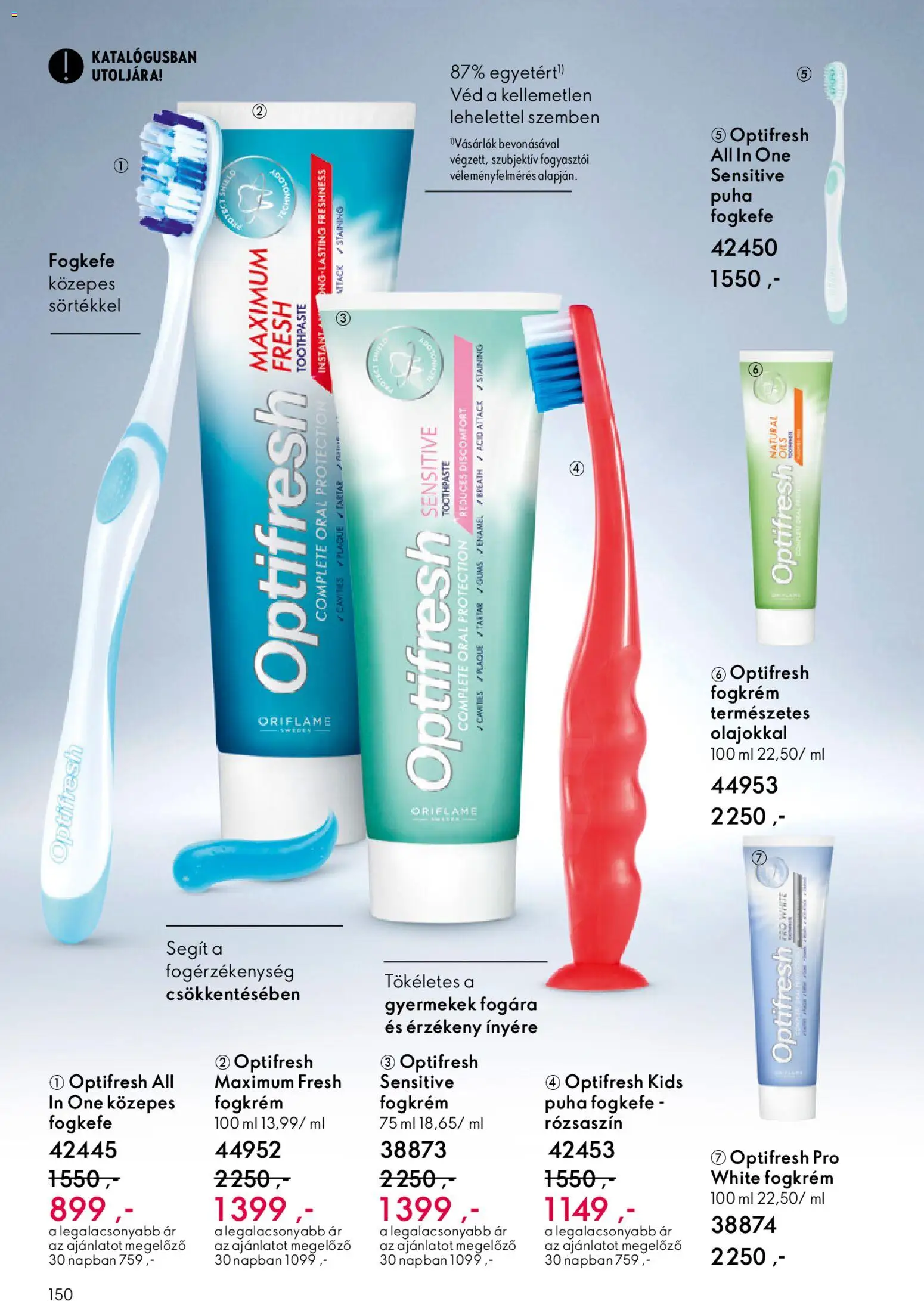 Oriflame akciós ujság - amely érvényes a következő dátumtól: 03.12.2025 | Oldal: 150 | Termékek: Fogkrém, Fogkefe