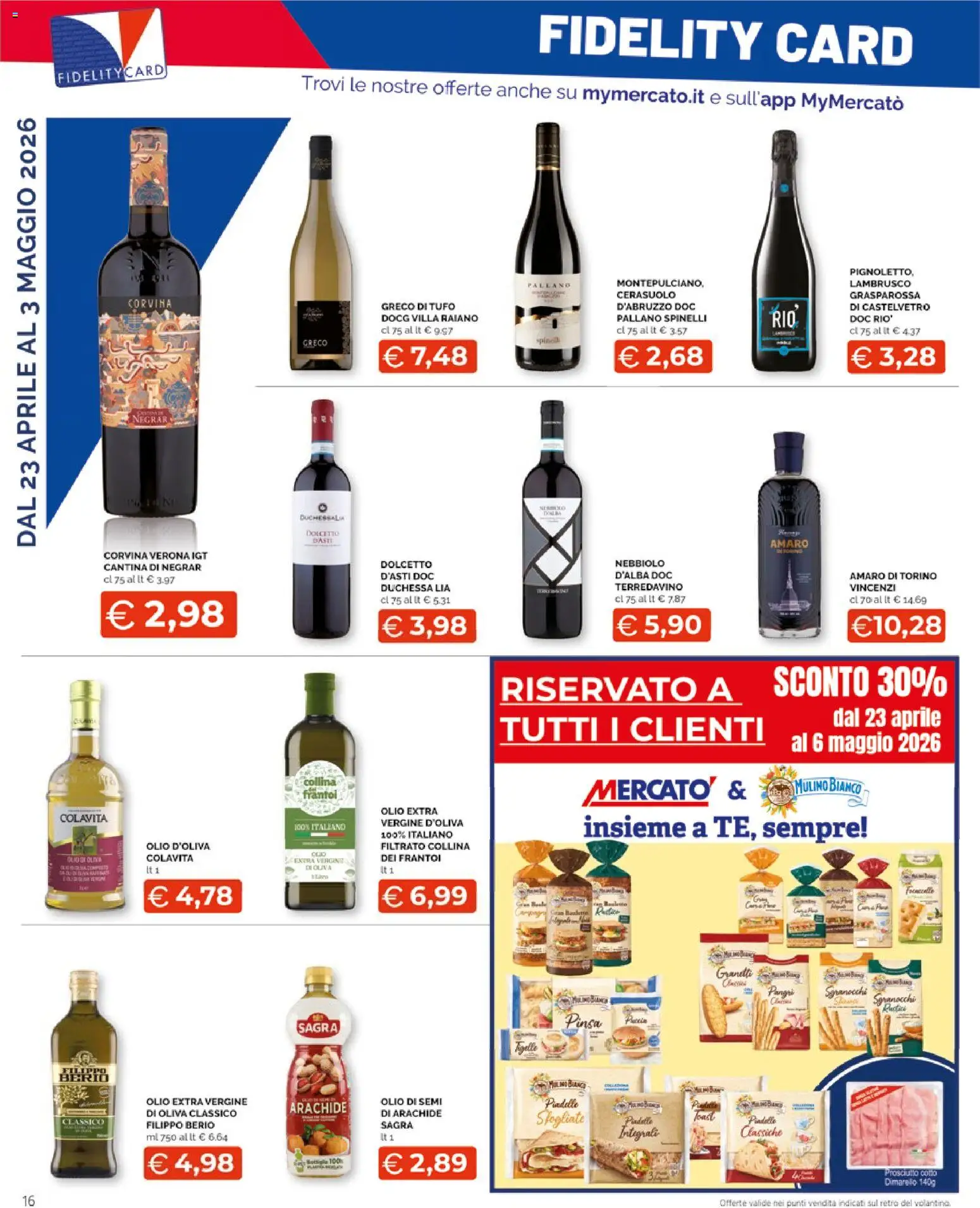 Volantino Mercatò del 23.04.2026 | Pagina: 16 | Prodotti: Olio, Olio extra vergine, Amaro