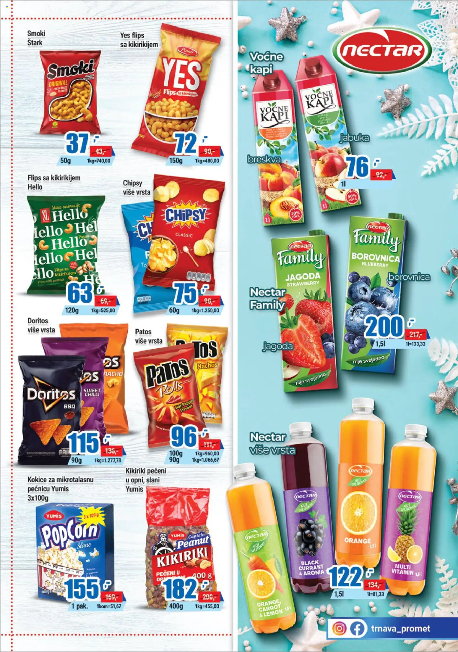 Trnava Promet katalog - važi od 19.01.2026 | Strana: 13 | Proizvode: Smoki, Popcorn, Doritos, Breskva