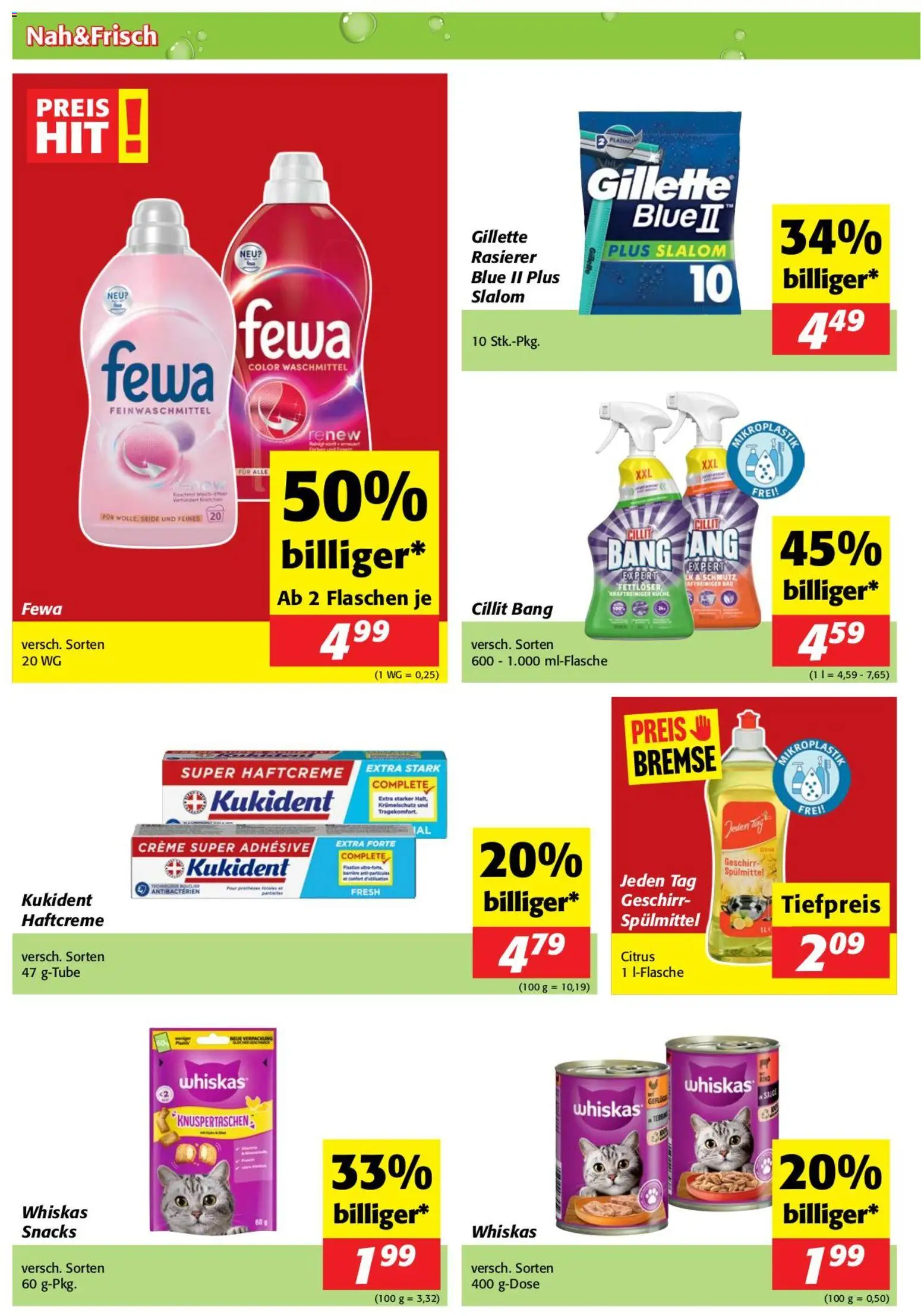 Nah und Frisch Flugblatt gültig ab 08.04.2026 | Seite: 4 | Produkte: Rasierer, Creme, Waschmittel