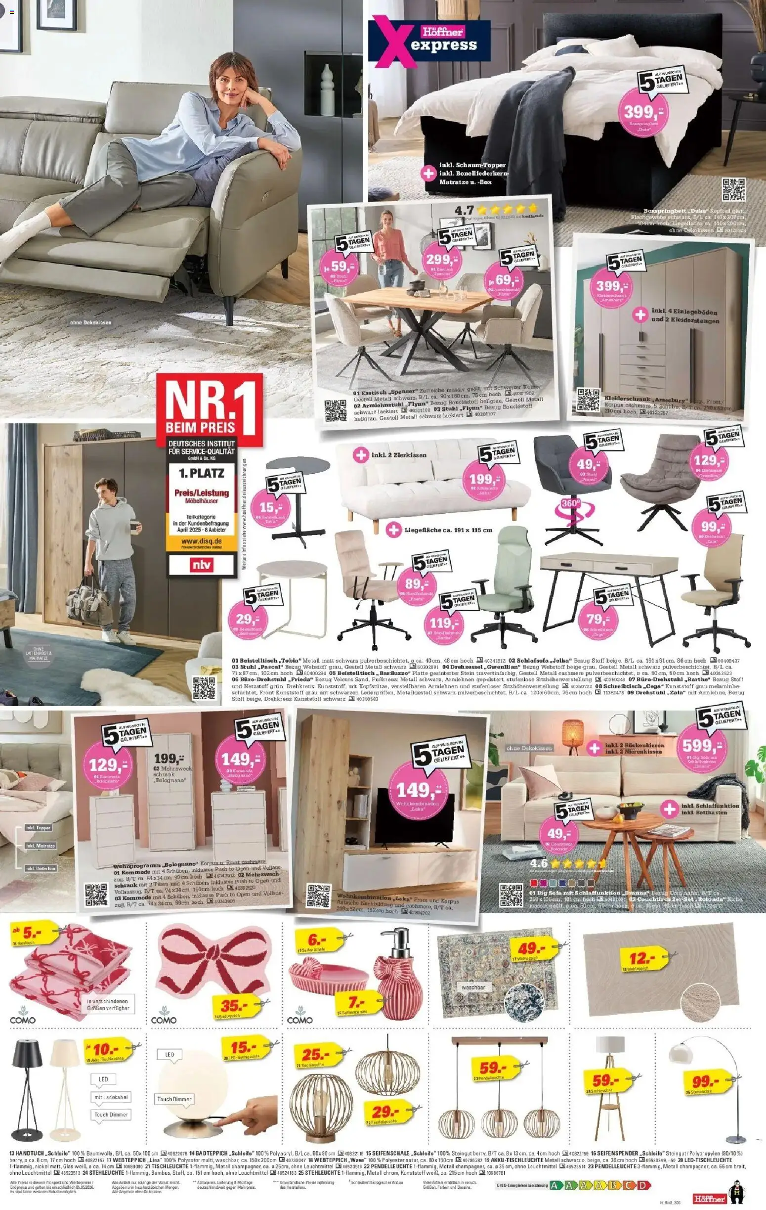 Höffner Prospekt Gründau-Lieblos	 – gültig ab 22.04.2026 | Seite: 3 | Produkte: Lattenrost, Sofa, Stuhl, Schrank