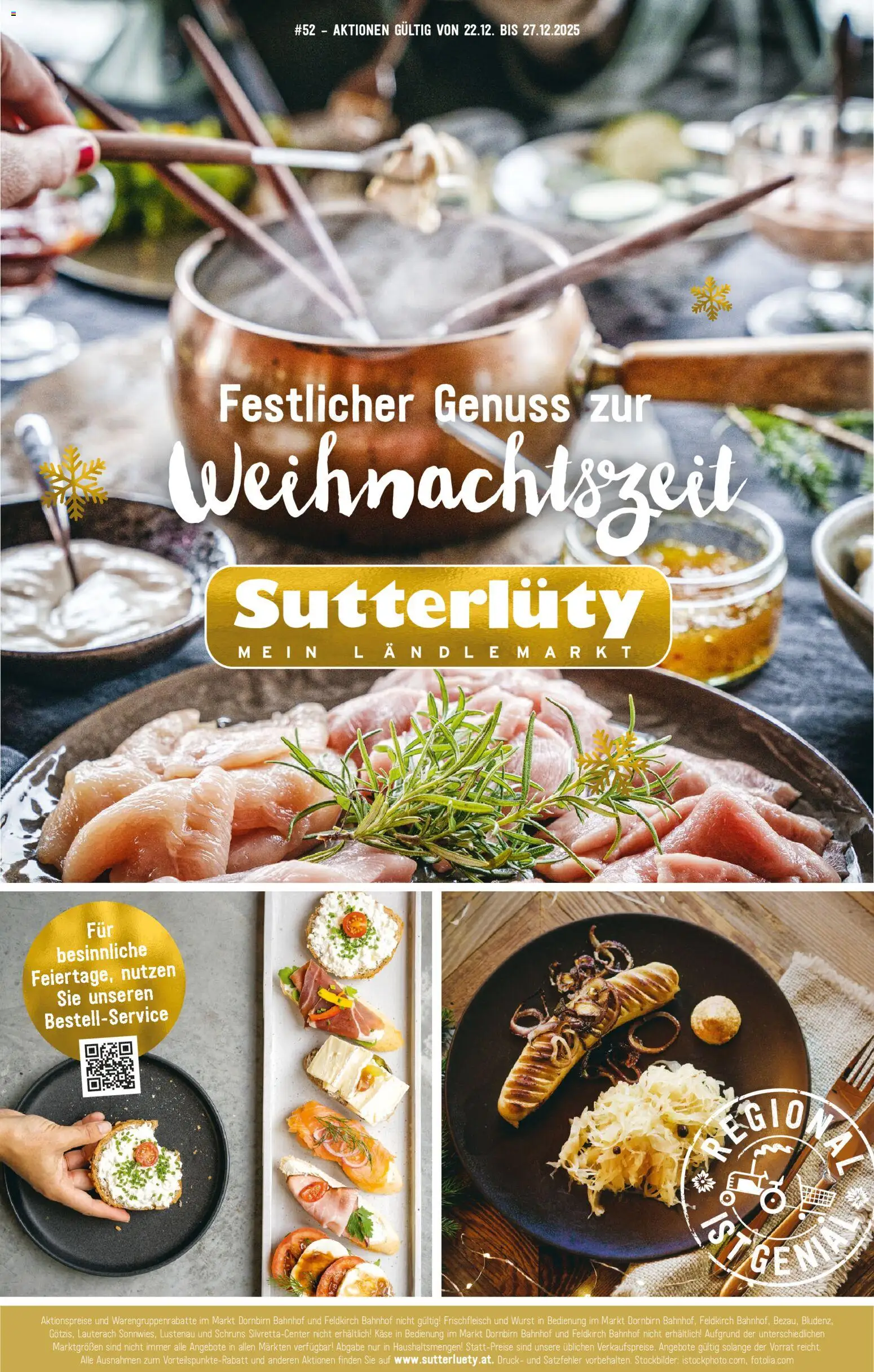 Sutterlüty Flugblatt gültig ab 22.12.2025 | Seite: 1 | Produkte: Wurst, Käse