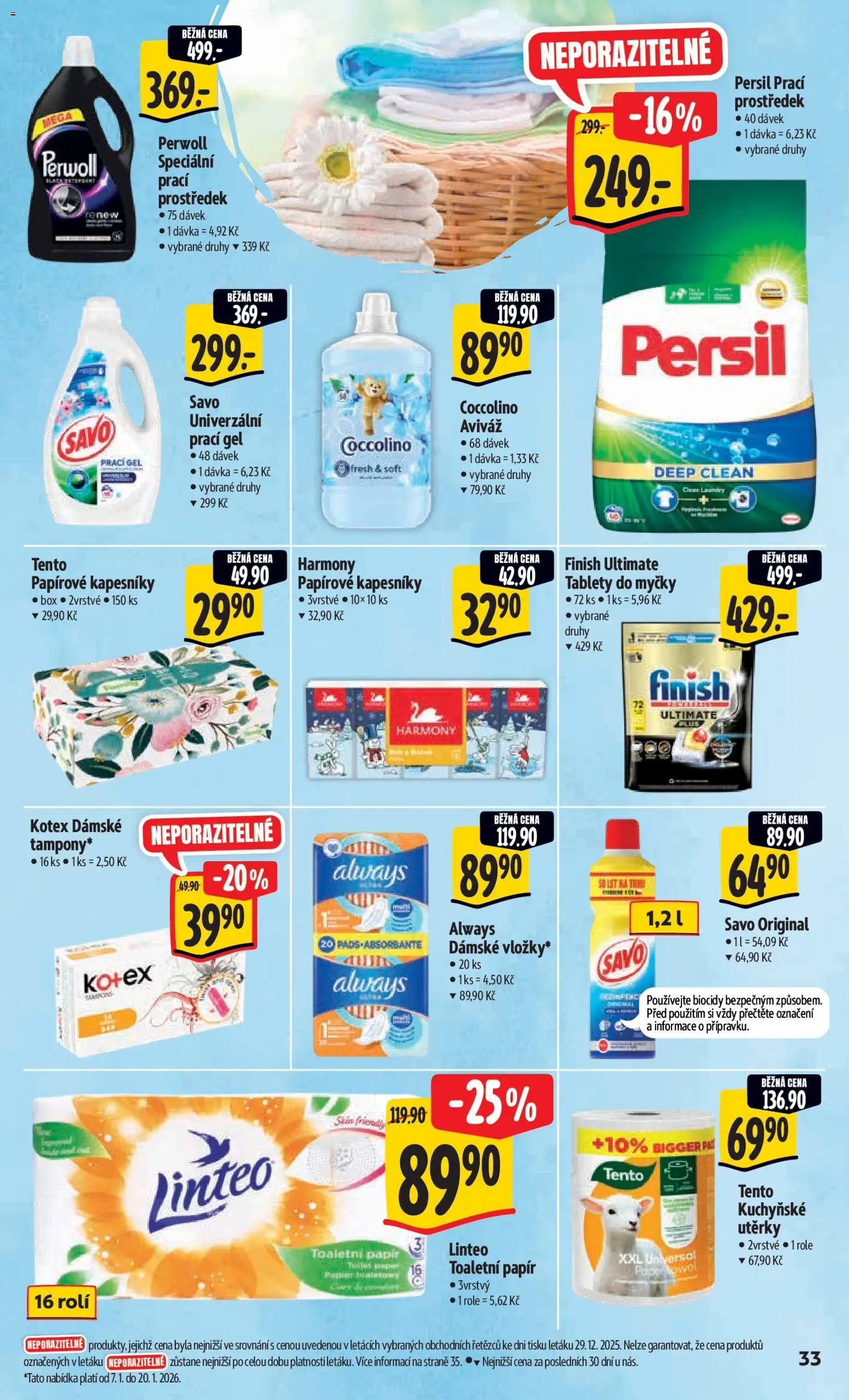 Albert leták - Hypermarket od 07.01.2026 | Strana: 41 | Produkty: Tablety do myčky, Kuchyňské utěrky, Papírové kapesníky, Coccolino