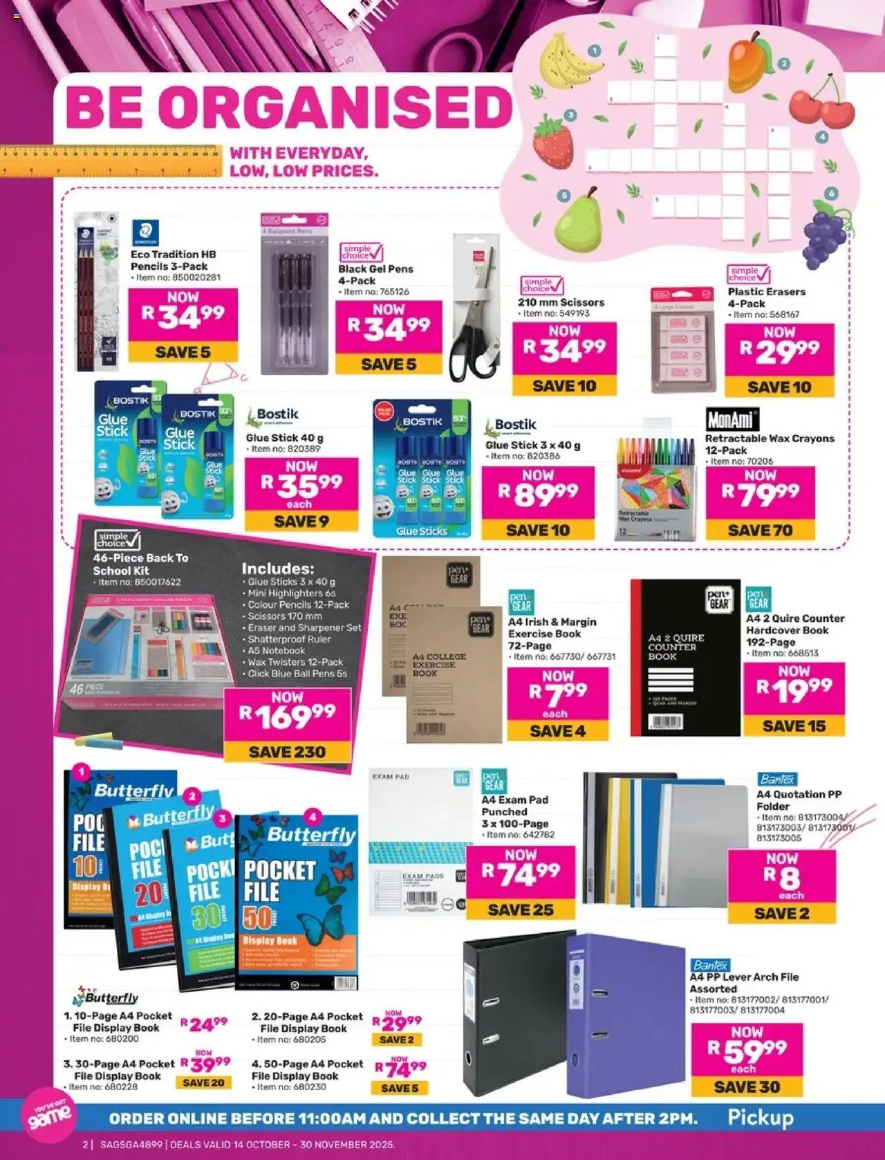 Game Back To School valid from 14.10.2025 | Page: 2 | Products: Game, Lime, Notebook, Bed