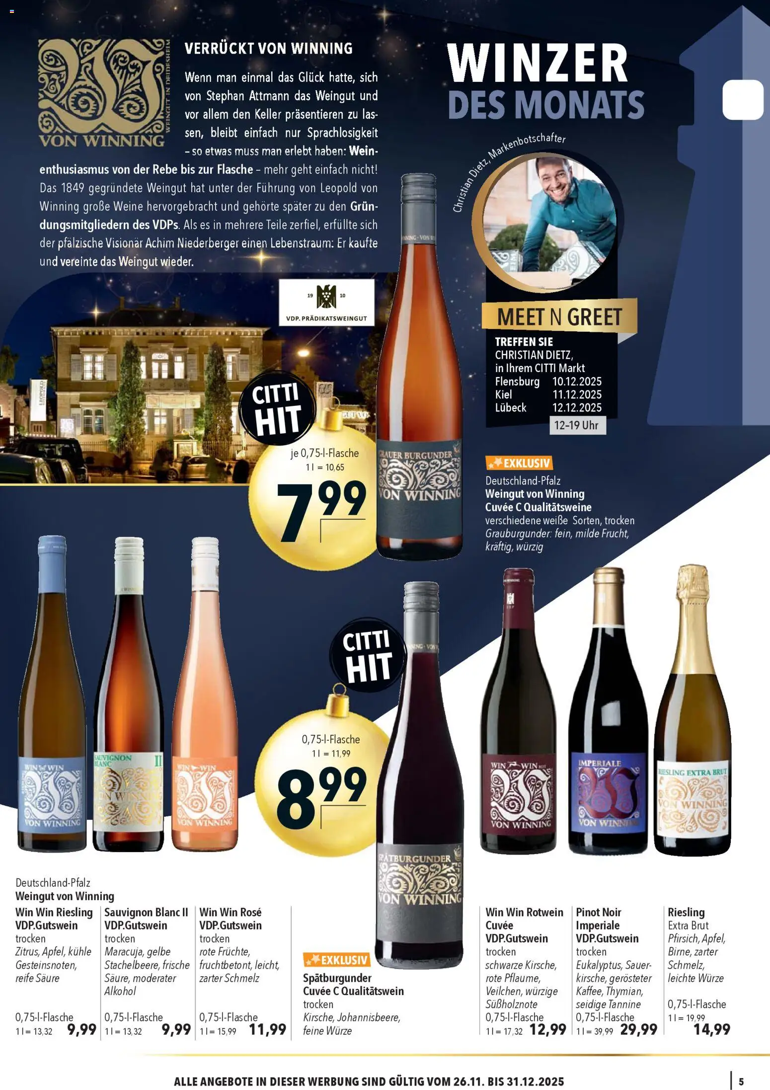 CITTI Markt - Weine zum Fest – gültig ab 26.11.2025 | Seite: 5 | Produkte: Rotwein, Wein, Uhr