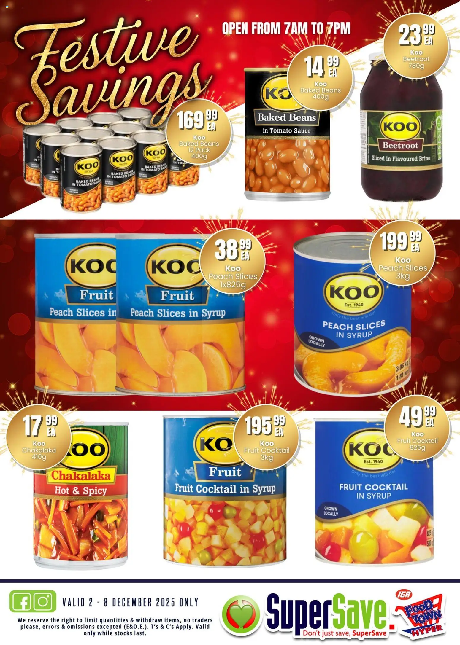 New Super Save catalogue – valid from 02.12.2025 | Page: 39 | Products: Beans, Baked beans, Syrup, Fruit