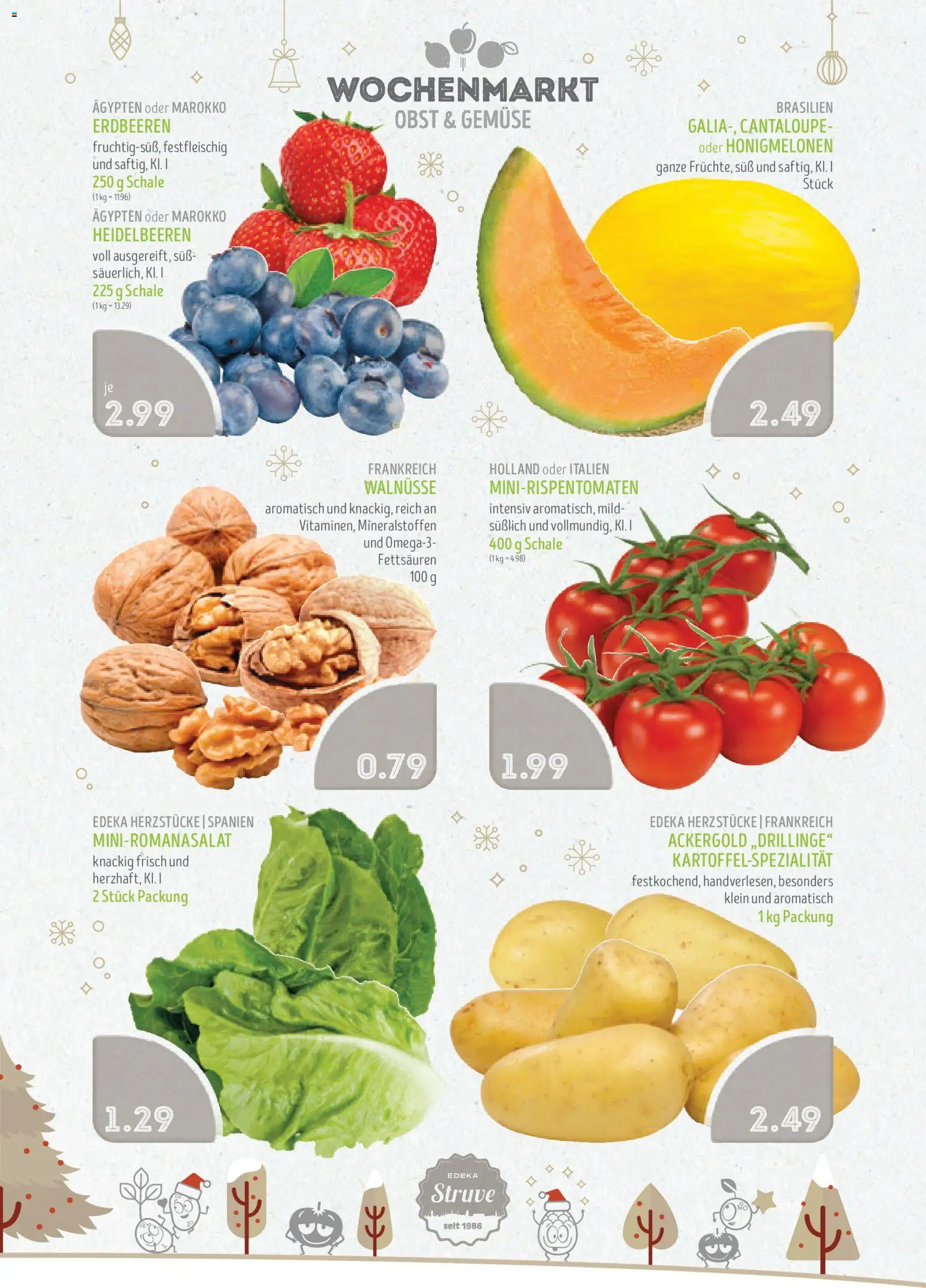 Edeka Struve Prospekt 	 – gültig ab 22.12.2025 | Seite: 3 | Produkte: Walnüsse, Gemüse, Obst, Erdbeeren