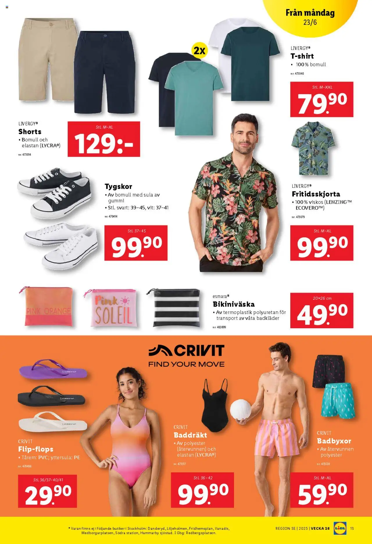 Lidl reklamblad aktuell från 23.06.2025 | Sida: 14 | Produkter: Shorts, Baddräkt
