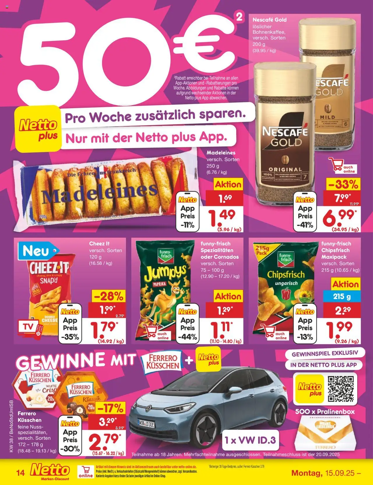 Netto Marken-Discount Prospekt 	 – gültig ab 15.09.2025 | Seite: 15 | Produkte: Nescafe, Funny frisch, Paprika, Nescafe gold