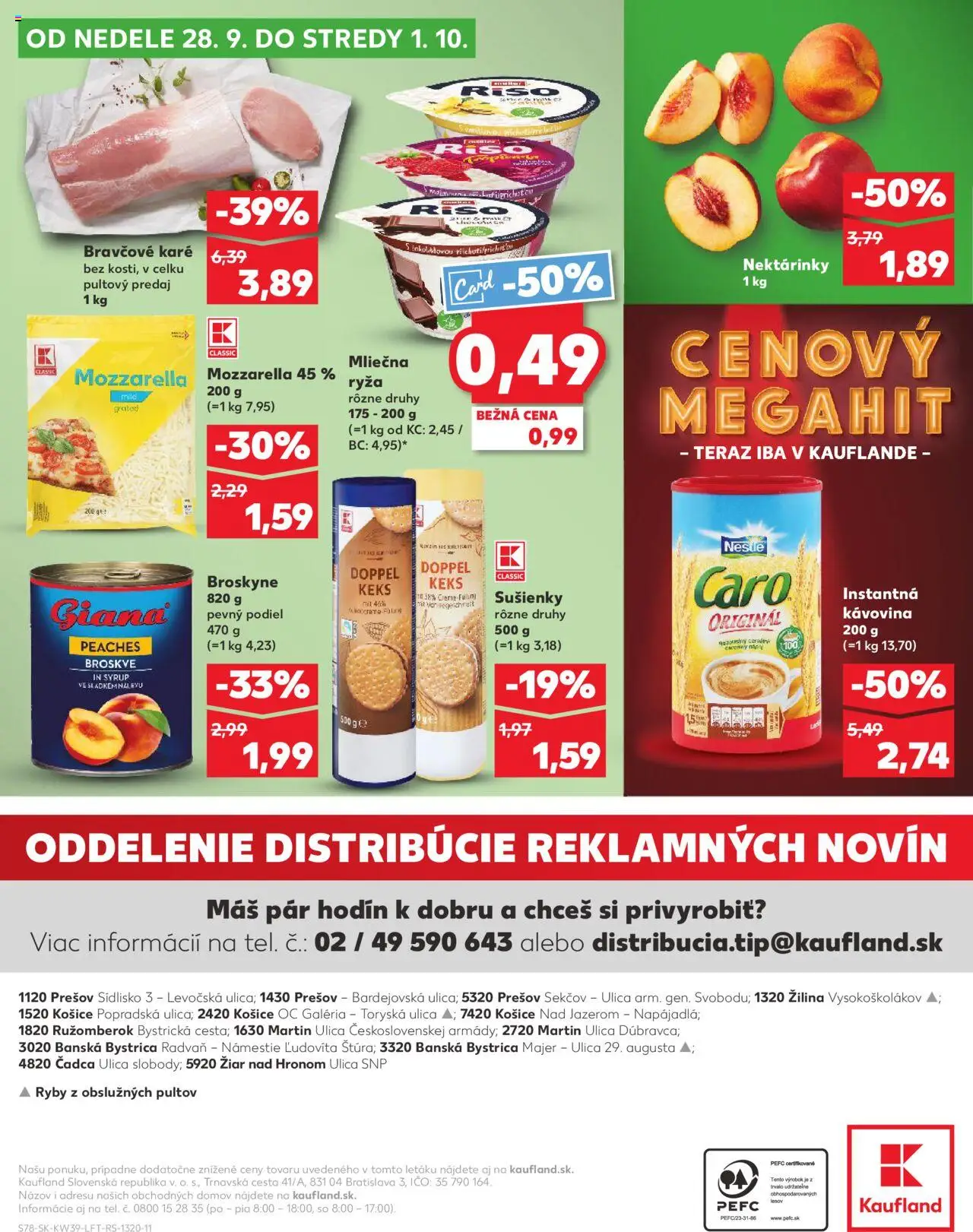 Nové Kaufland akcie – leták je platný od 25.09.2025 | Strana: 78 | Produkty: Ryža, Ryby, Mozzarella, Broskyne
