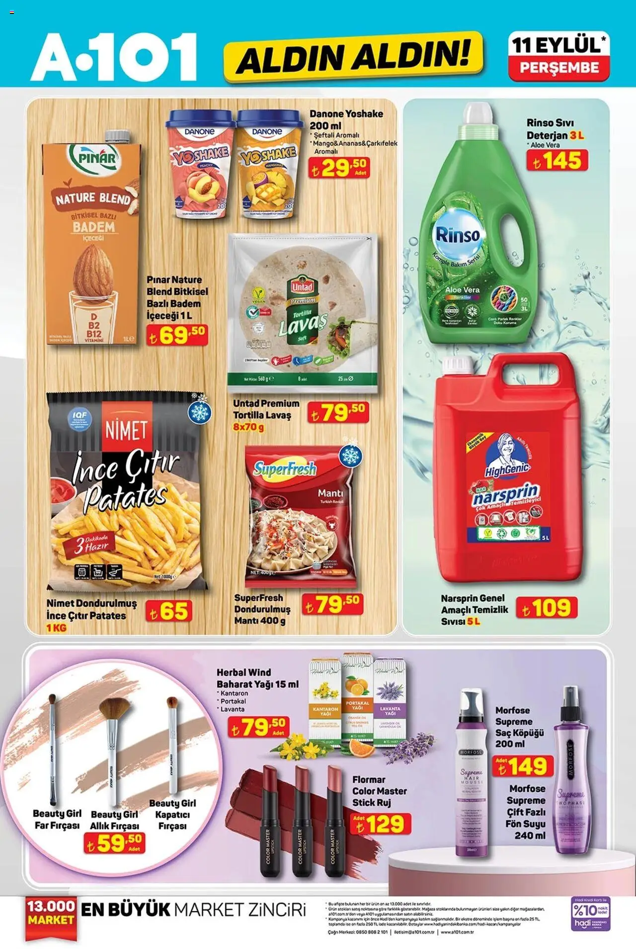 A101 Katalog Aldın Aldın - 11.09.2025 tarihinden itibaren geçerlidir | Sayfa: 2 | Ürünler: Ruj, Portakal, Allık, Patates
