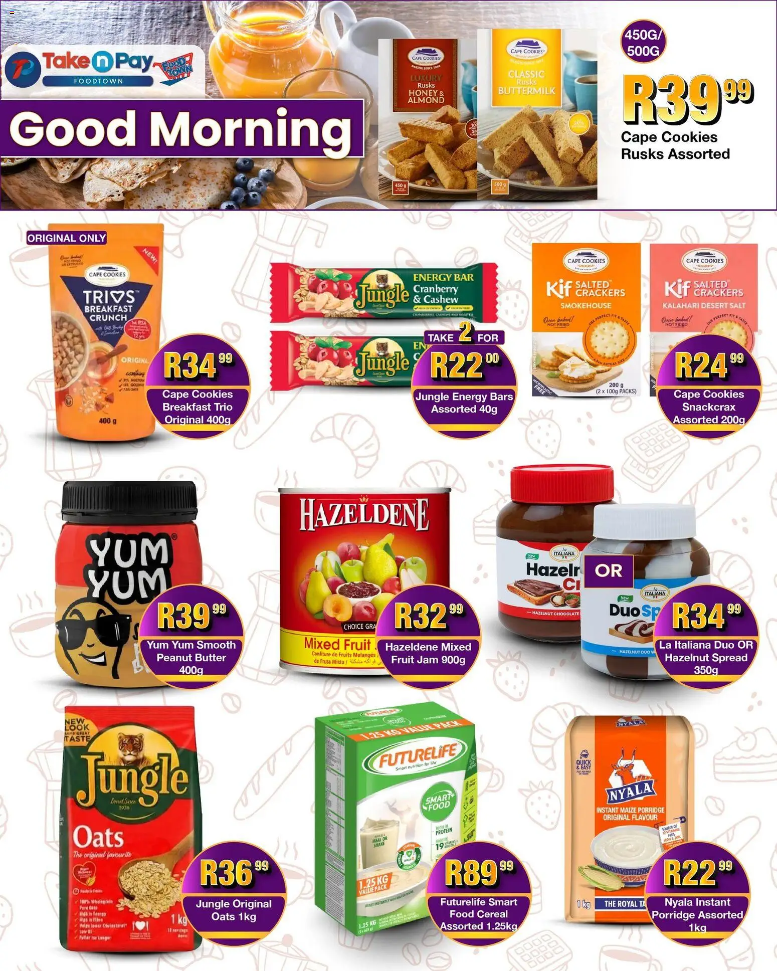 New Take n Pay catalogue – valid from 19.01.2026 | Page: 6 | Products: Butter, Oats, Rusks, Salt