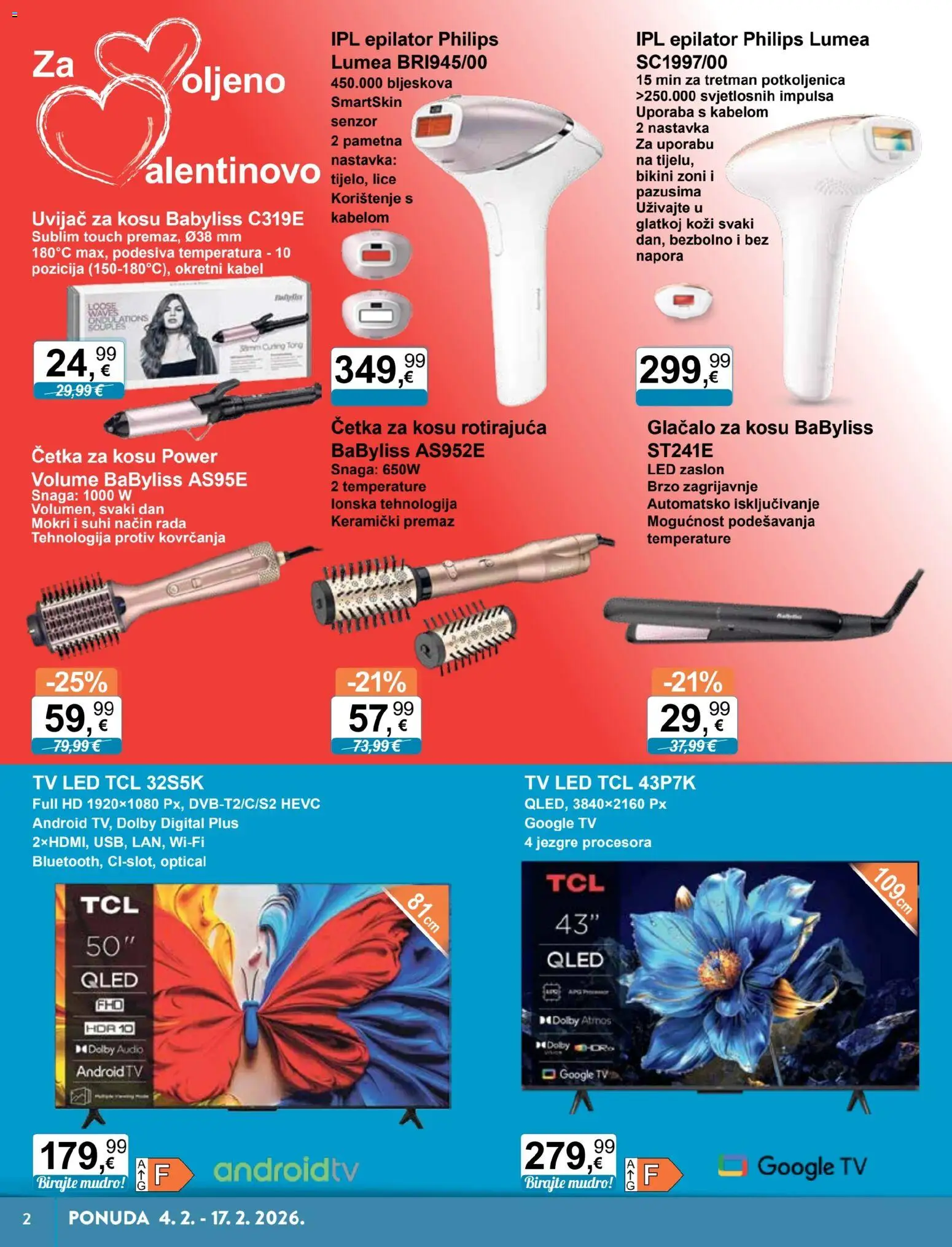 KTC katalog | vrijedi od 04.02.2026 | Stranica: 2 | Proizvodi: Epilator, Četka, Audio, Četka za kosu