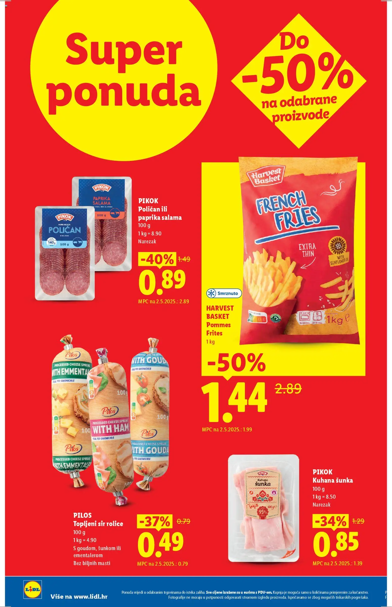 Lidl katalog | vrijedi od 07.04.2026 | Stranica: 2 | Proizvodi: Sir, Pommes frites, Paprika, Kobasica
