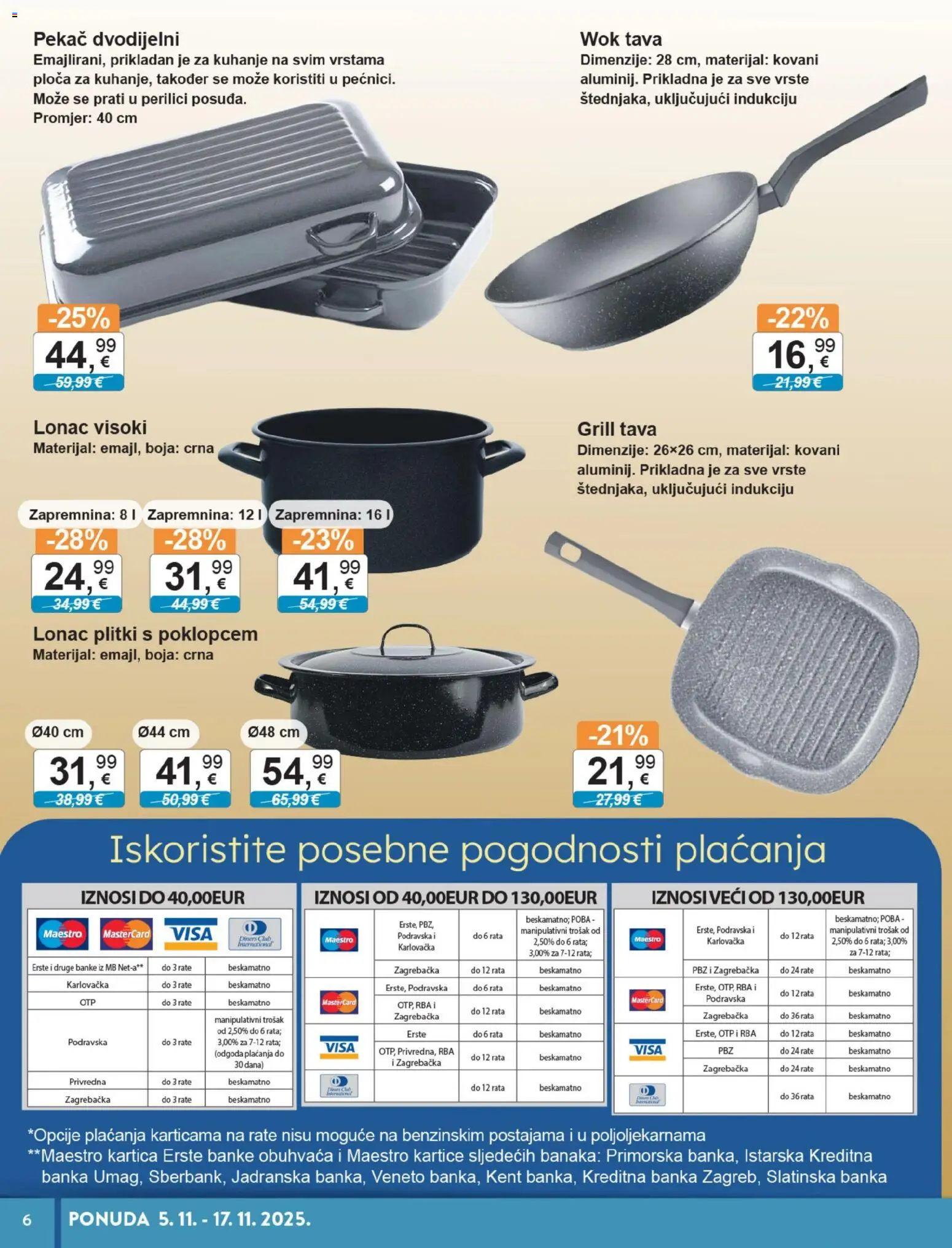 KTC katalog | vrijedi od 05.11.2025 | Stranica: 6 | Proizvodi: Grill tava, Tava, Lonac