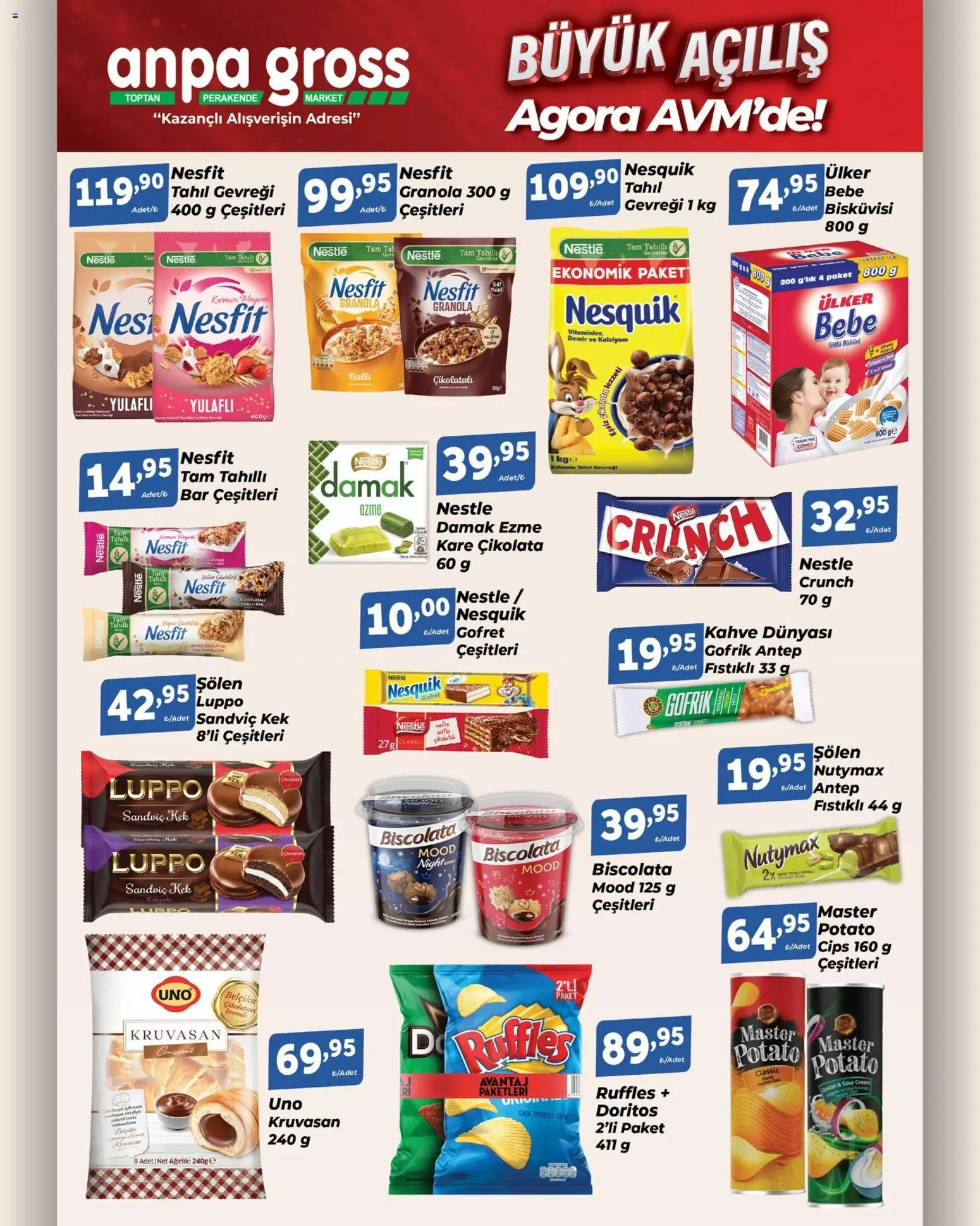 Anpa Gross - Açılışa özel fırsatları kaçırma! - 24.01.2026 tarihinden itibaren geçerlidir | Sayfa: 9 | Ürünler: Çikolata, Cips, Patates, Tahıl