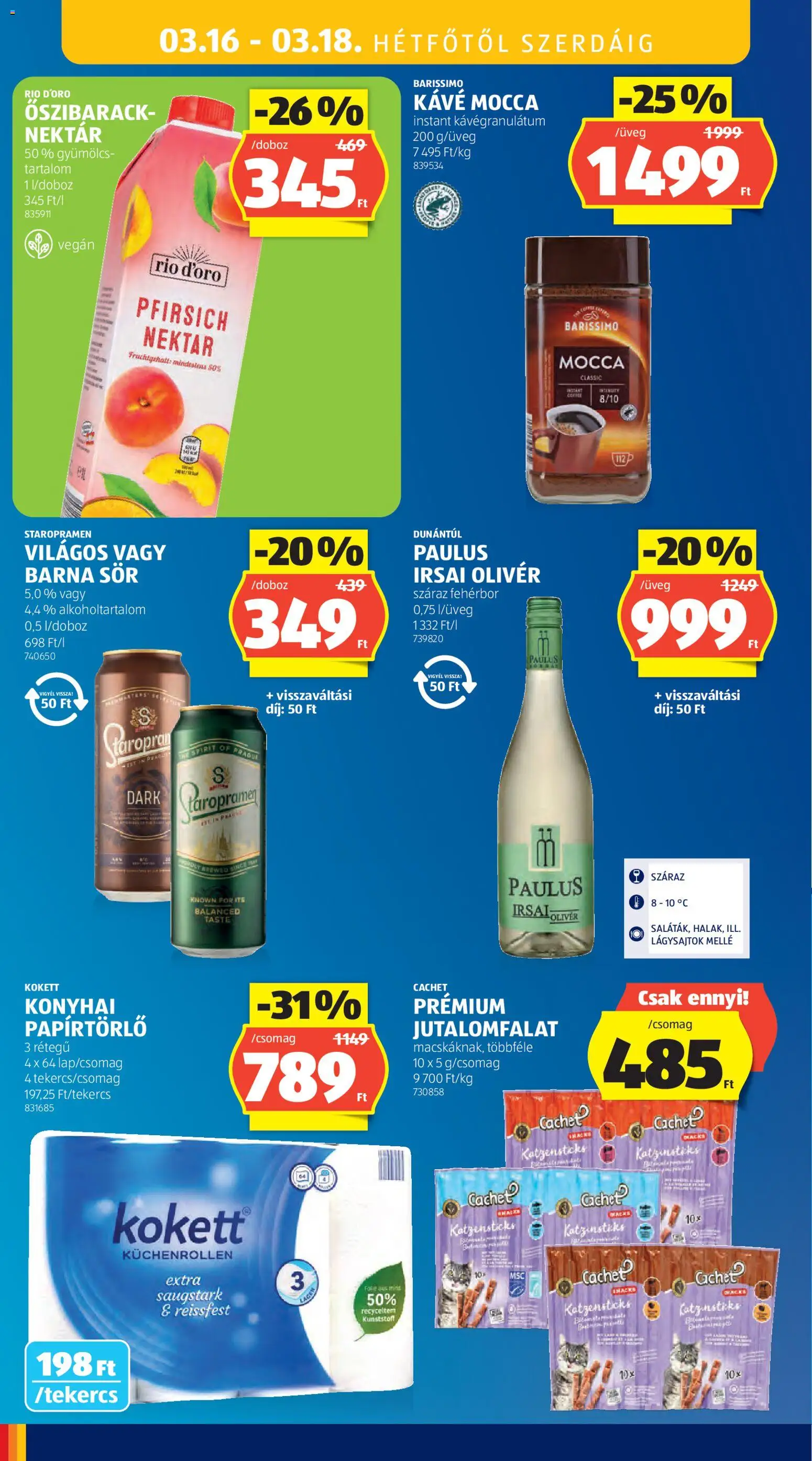 Aldi akciós ujság - amely érvényes a következő dátumtól: 12.03.2026 | Oldal: 56 | Termékek: Őszibarack, Barna sör, Kávé, Vegán
