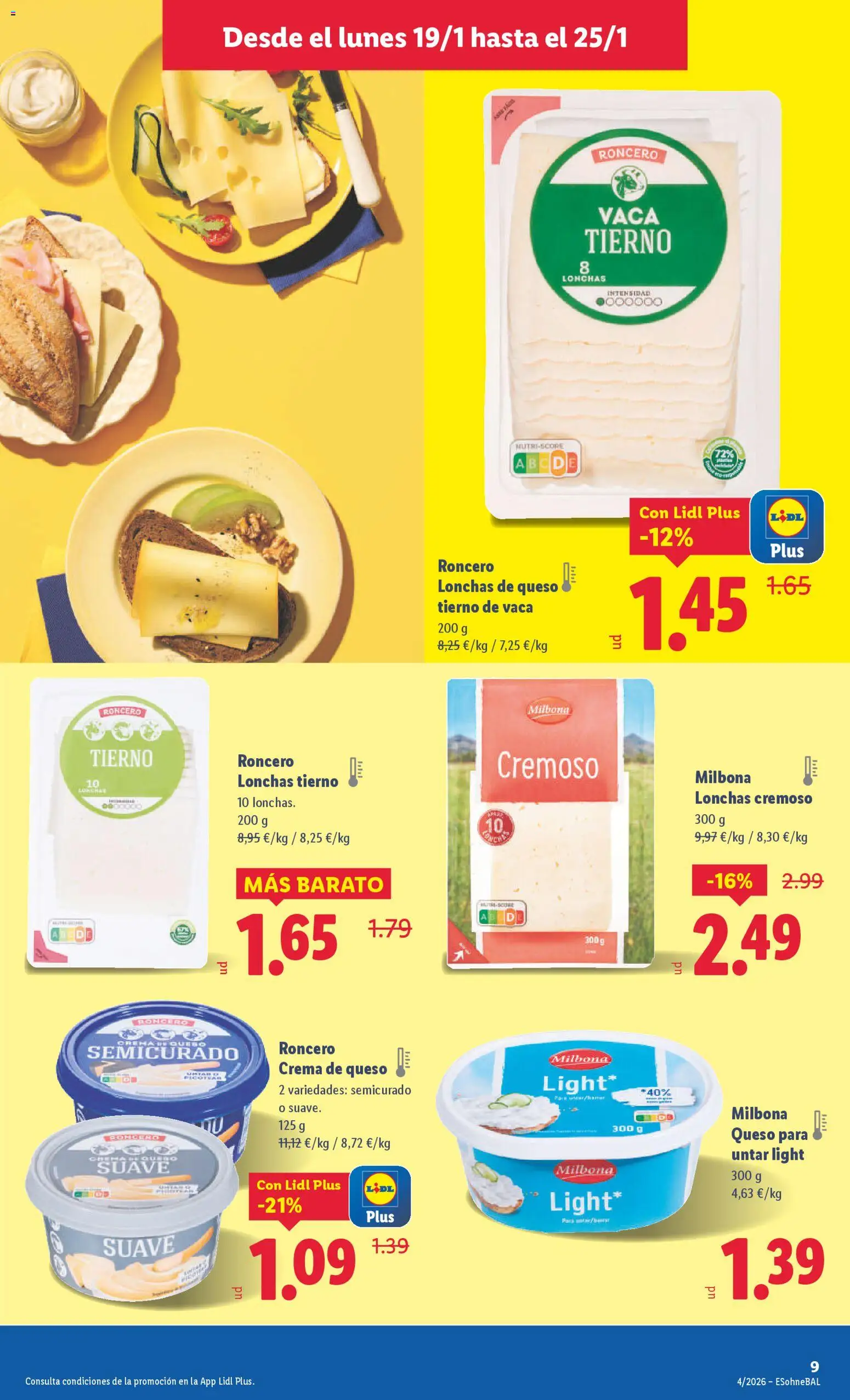 Lidl folleto │ válido desde el 19.01.2026 | Página: 11 | Productos: Queso, Crema, Queso para untar