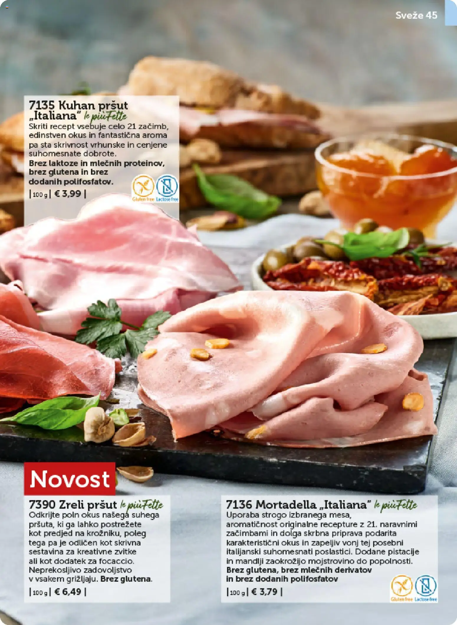 Novi Bofrost katalog ponudbe – veljaven od 01.02.2026 | Stran: 45 | Izdelki: Pršut, Mandlji, Pistacije