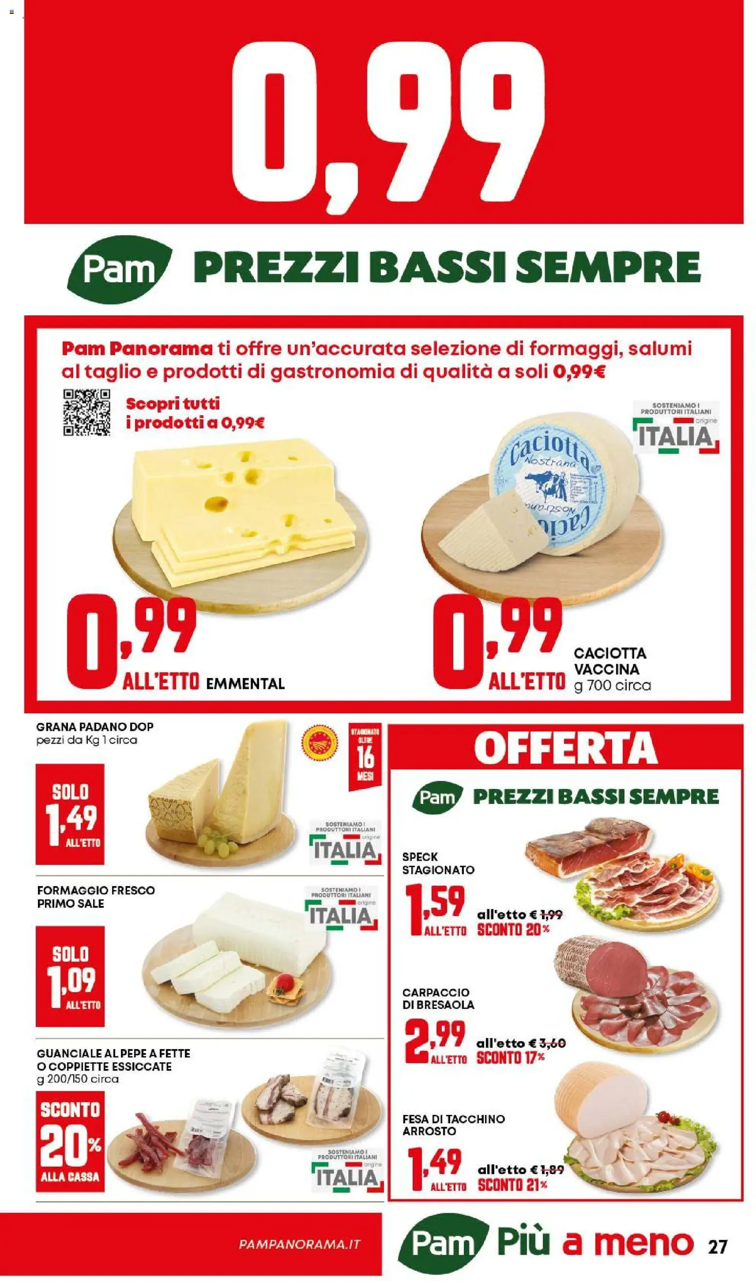 Volantino Panorama del 26.02.2026 | Pagina: 27 | Prodotti: Speck, Tacchino, Pepe, Emmental