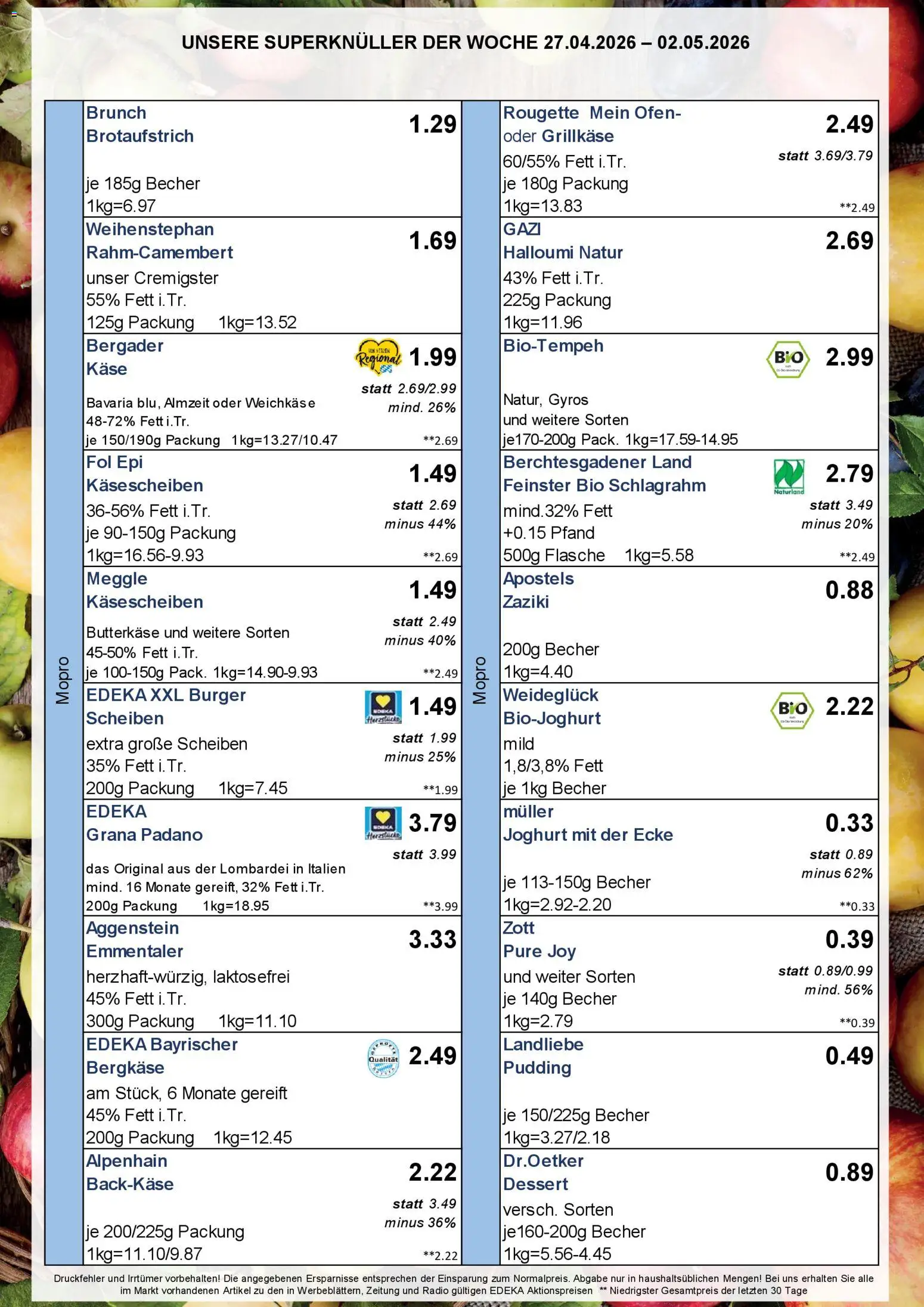 Simmel Bayern – gültig ab 27.04.2026 | Seite: 6 | Produkte: Käse, Pudding, Gyros, Radio