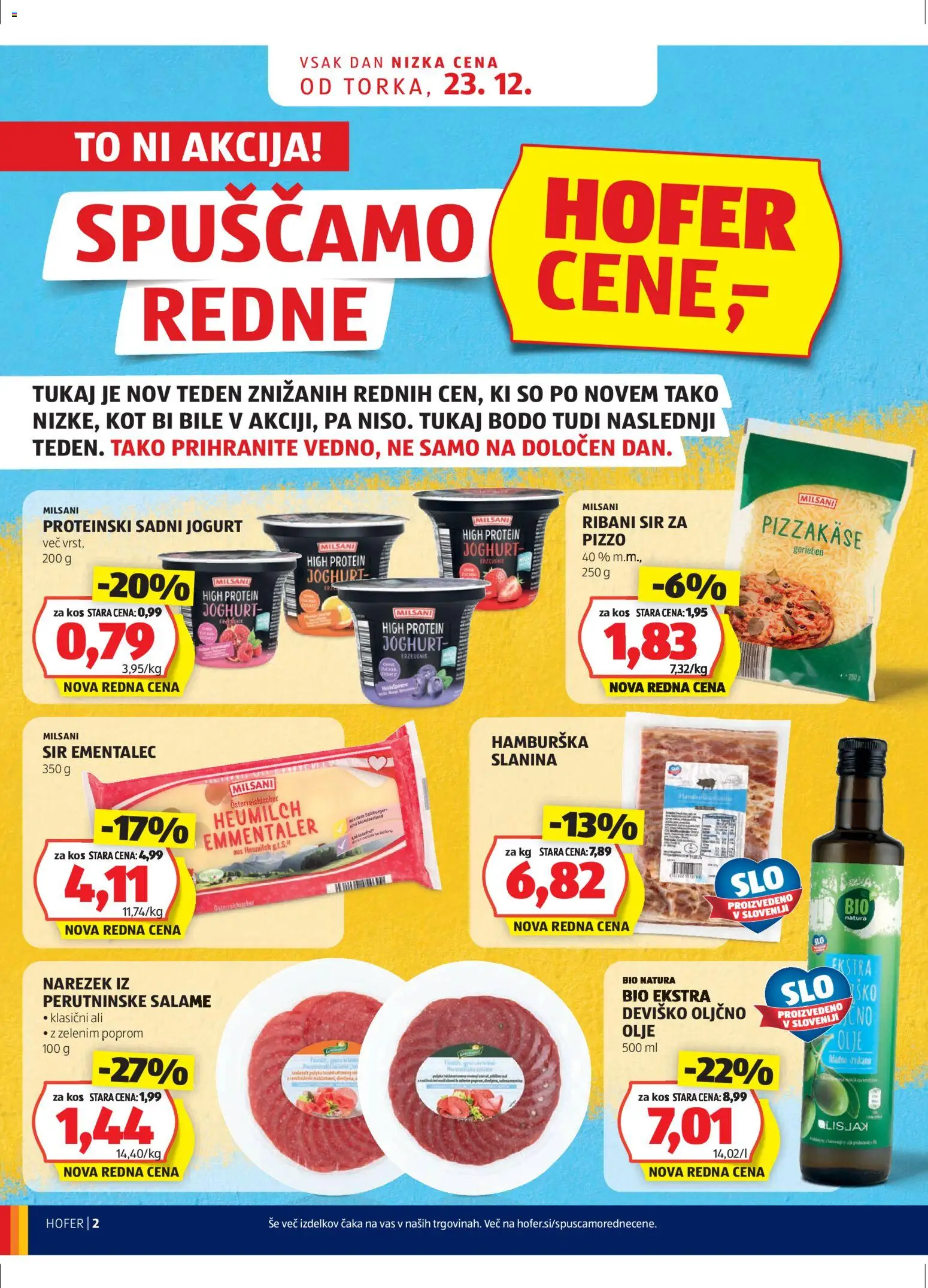 Hofer SI katalog | vrijedi od 23.12.2025 | Stranica: 2 | Proizvodi: Sir, Jogurt, Slanina