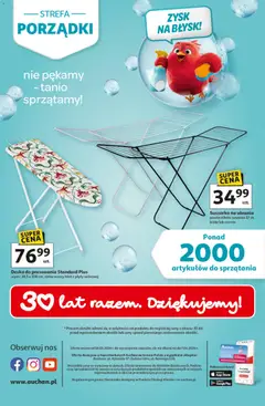 Pogląd oferty "Auchan gazetka - Strefa Porządki Hipermarket" - ważna od 18.03.2026 | Strona: 32 | Produkty: Ubrania, Suszarka, Plyty, Deska do prasowania